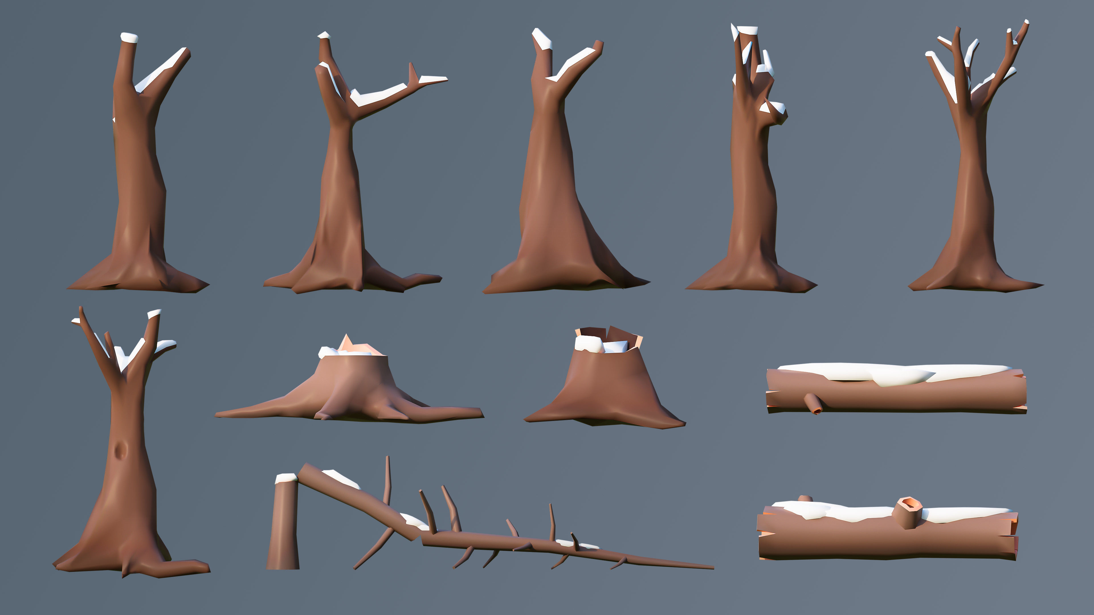 Vegetation 2 Low-poly 3D model_34