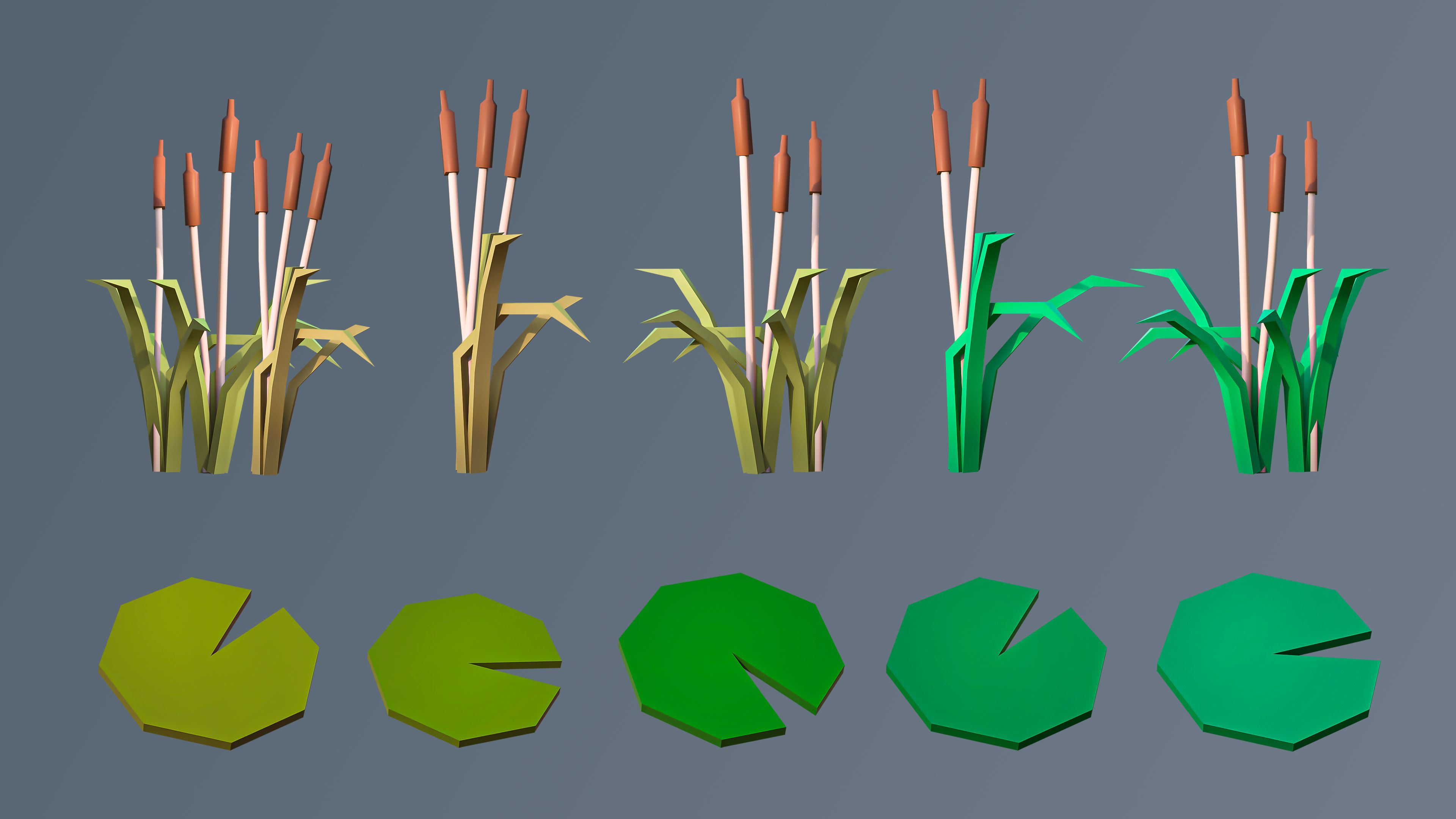 Vegetation 2 Low-poly 3D model_48