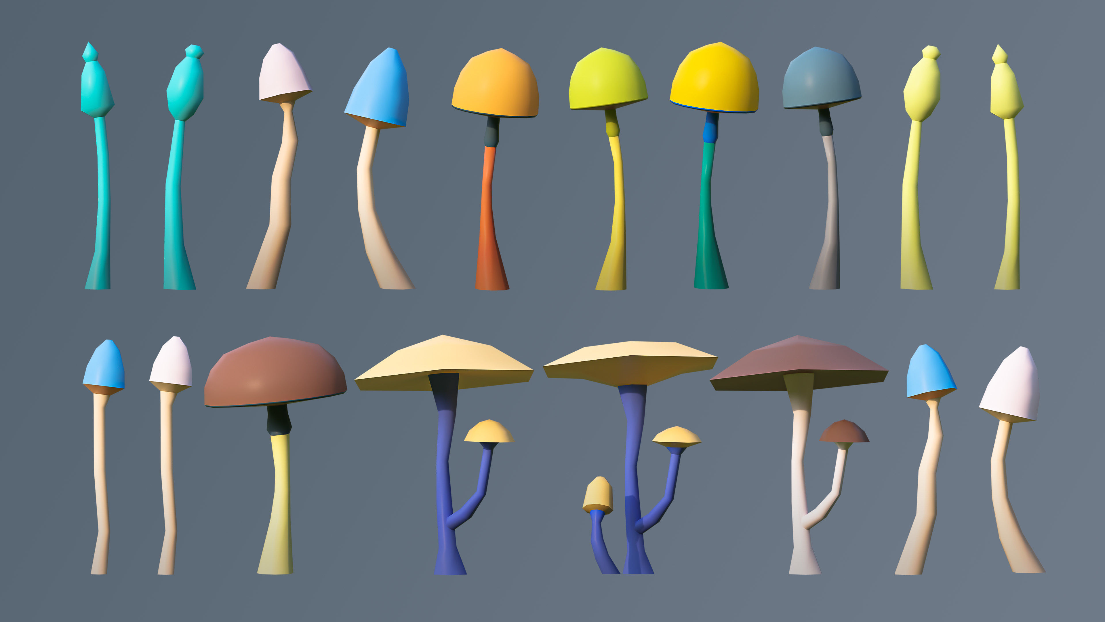 Vegetation 2 Low-poly 3D model_42