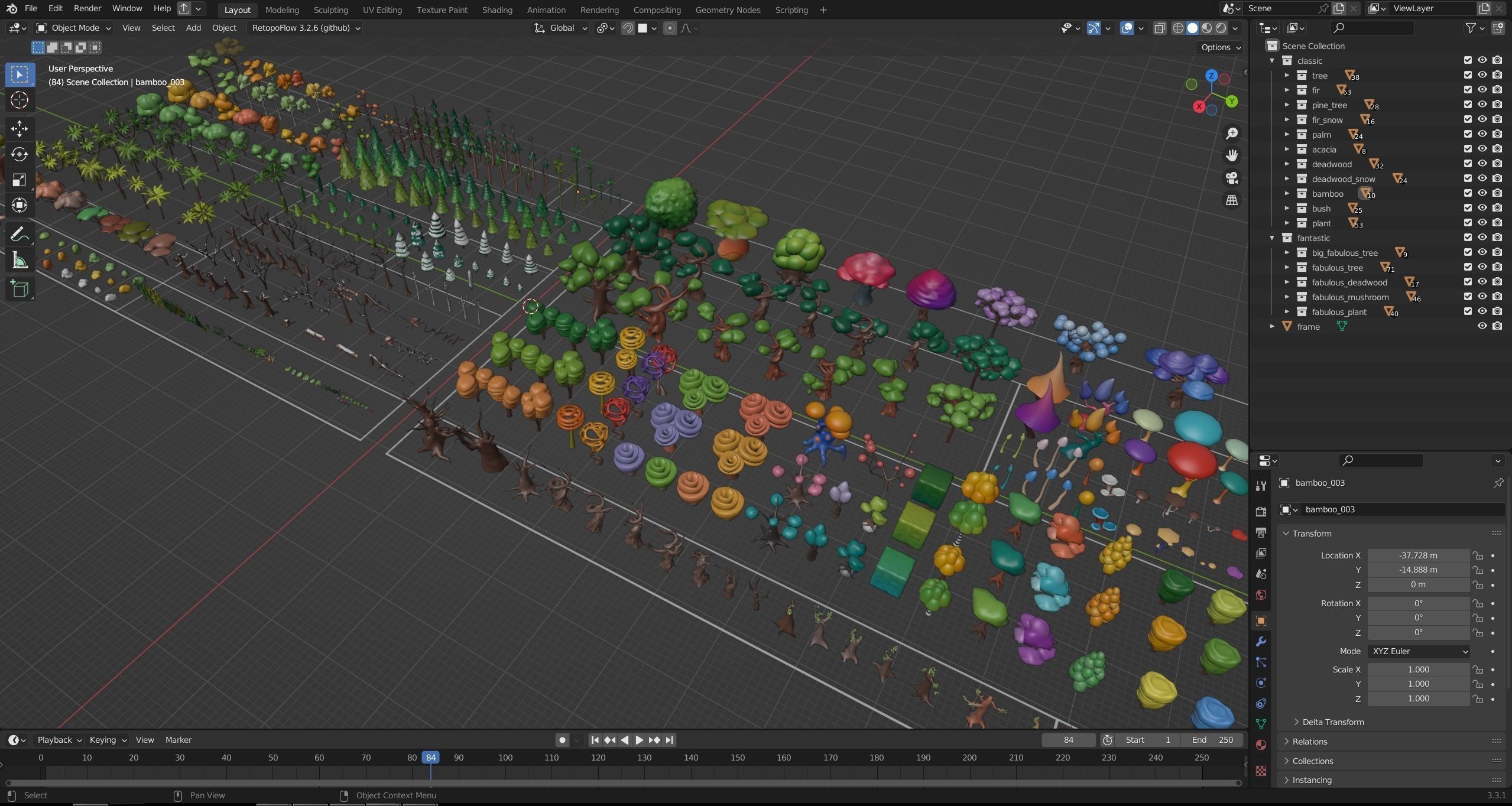 Vegetation 2 Low-poly 3D model_55