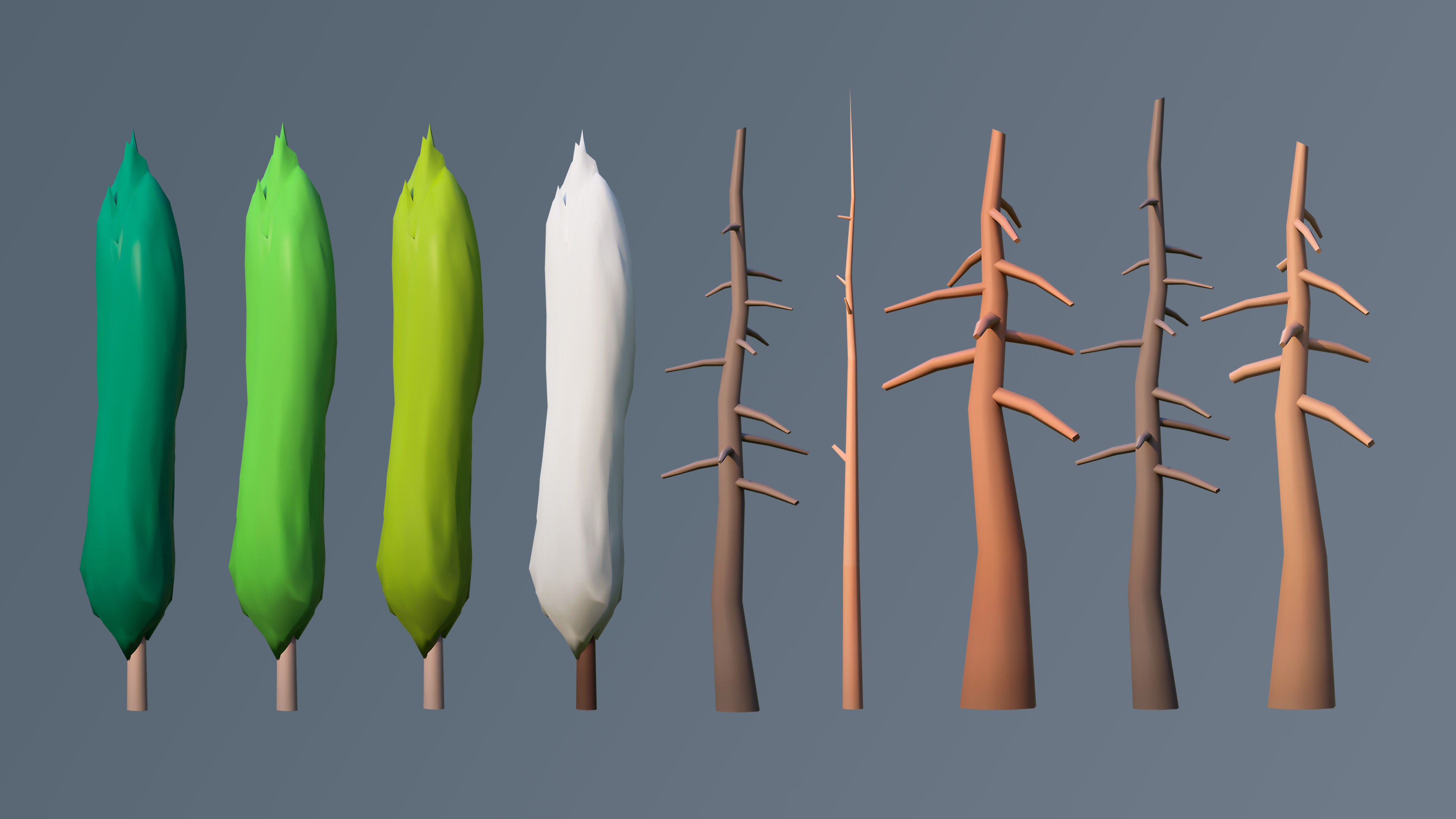 Vegetation 2 Low-poly 3D model_39