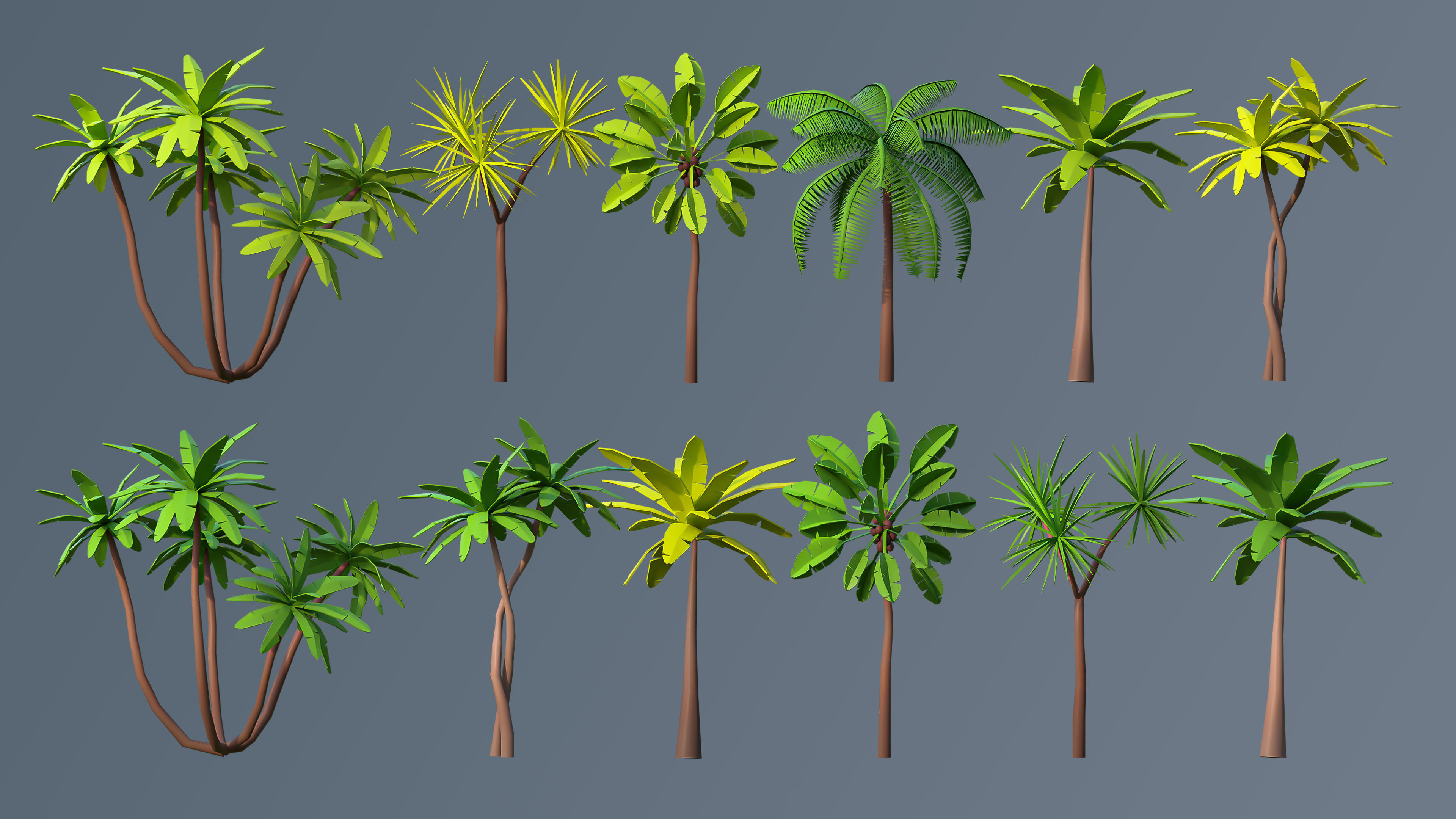 Vegetation 2 Low-poly 3D model_22