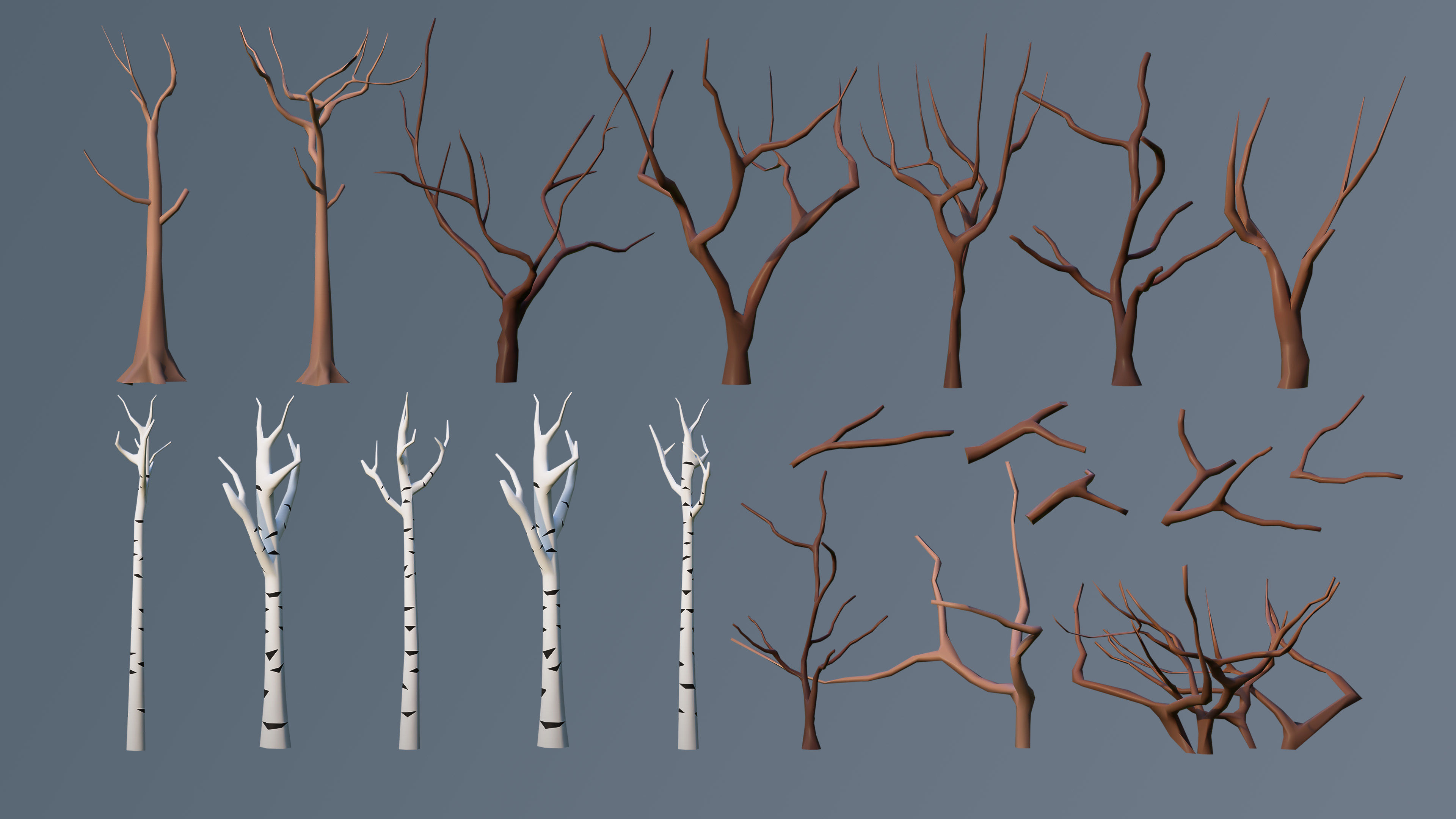 Vegetation 2 Low-poly 3D model_36