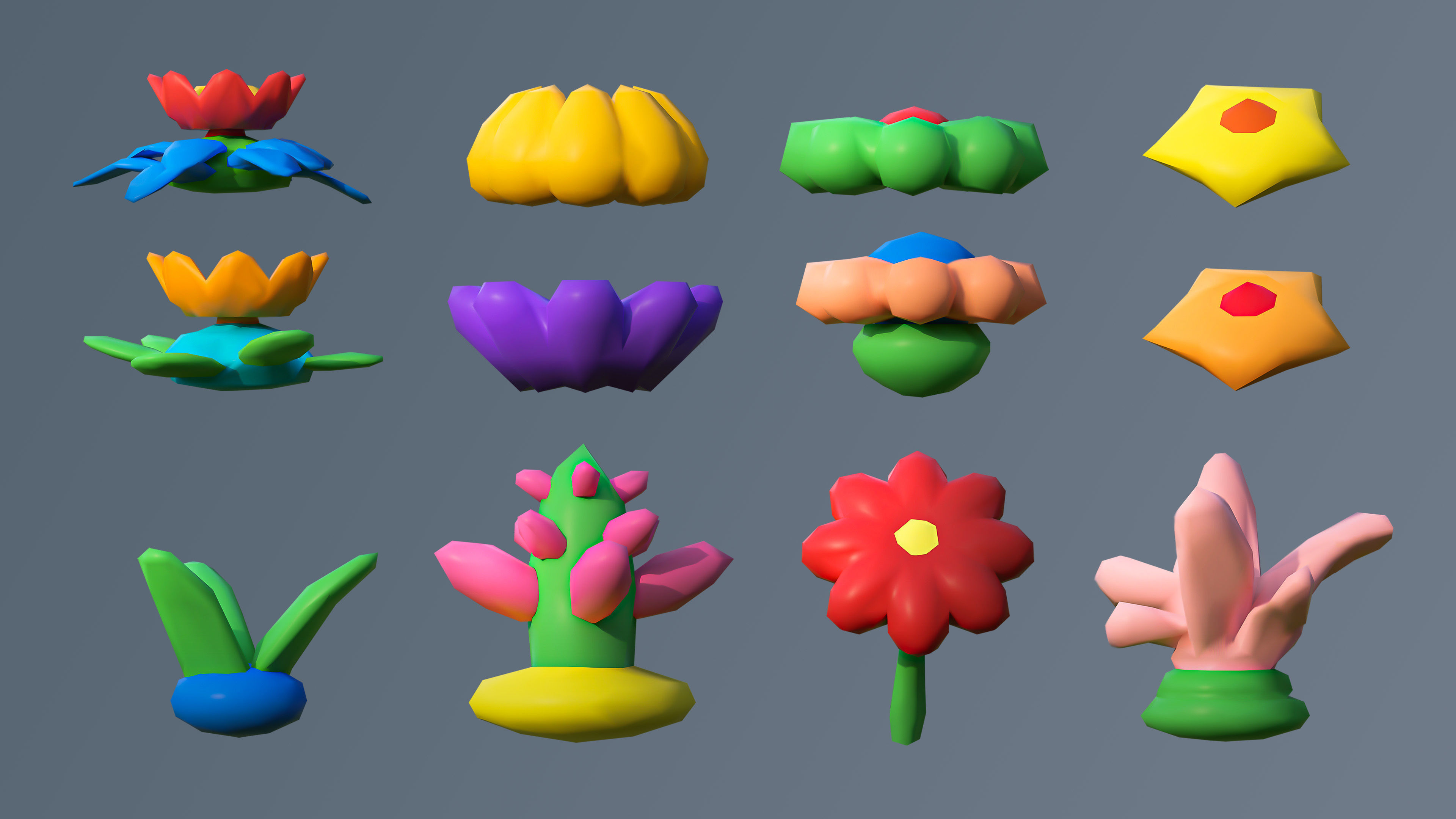 Vegetation 2 Low-poly 3D model_45