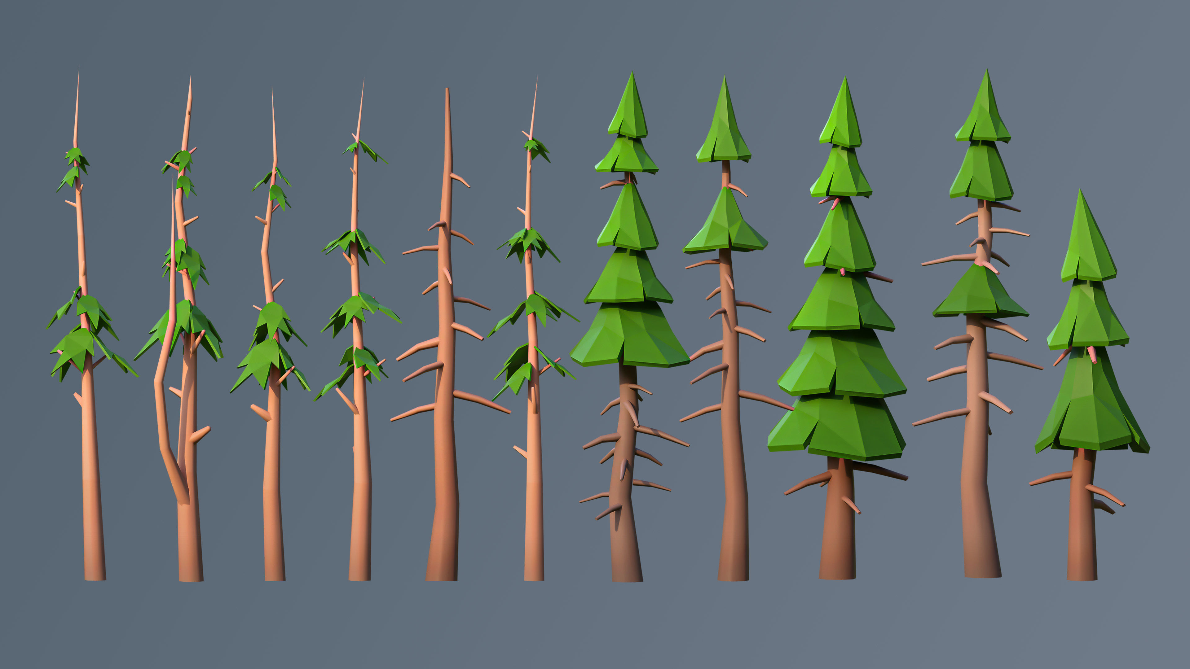 Vegetation 2 Low-poly 3D model_32