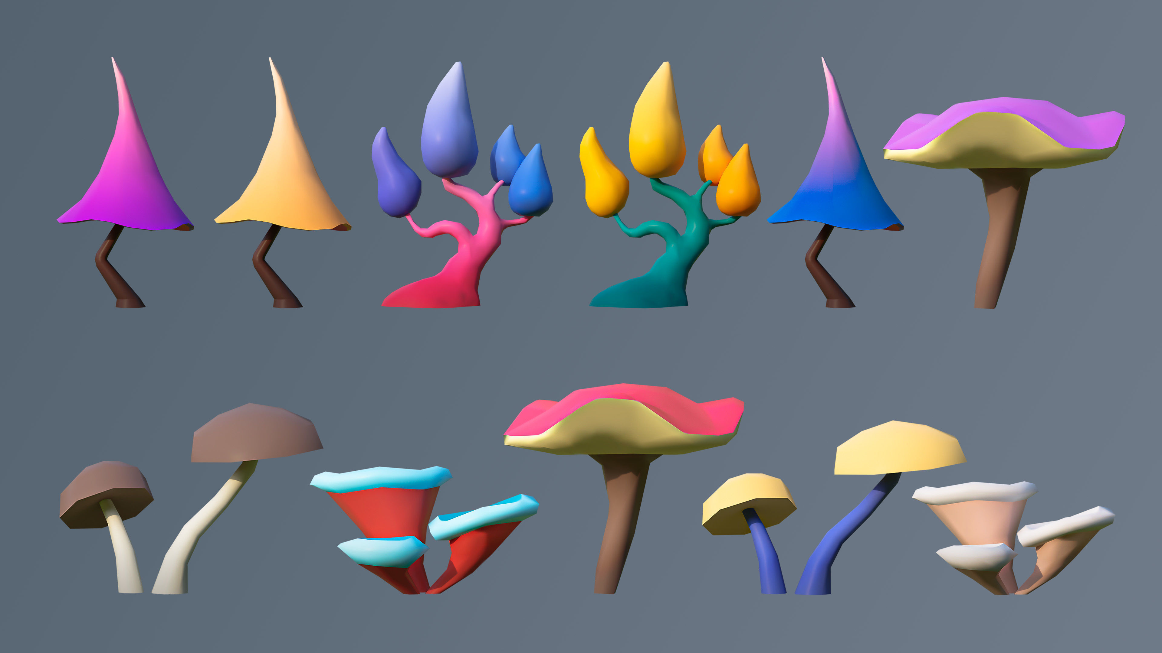 Vegetation 2 Low-poly 3D model_40