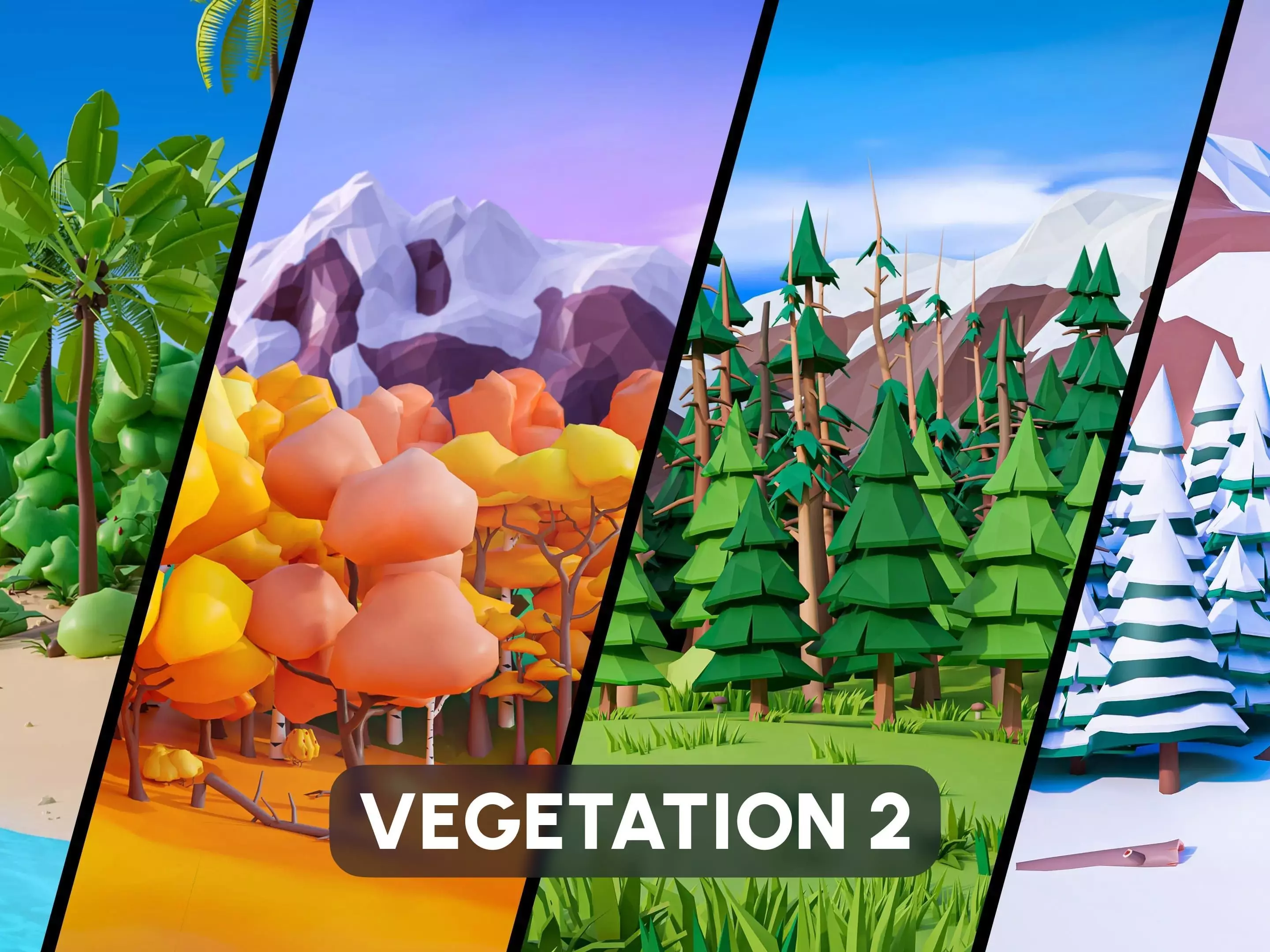 Vegetation 2 Low-poly 3D model_0