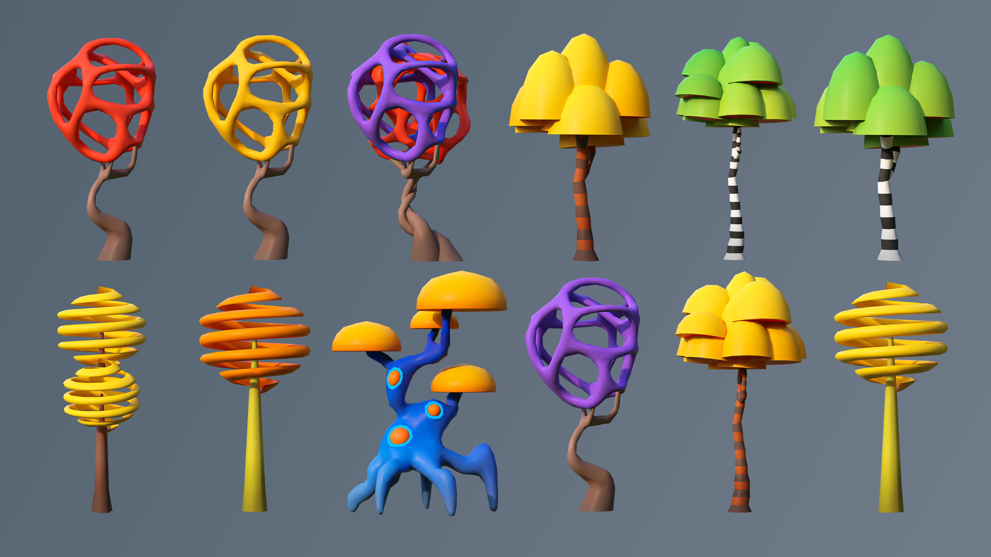 Vegetation 2 Low-poly 3D model_11