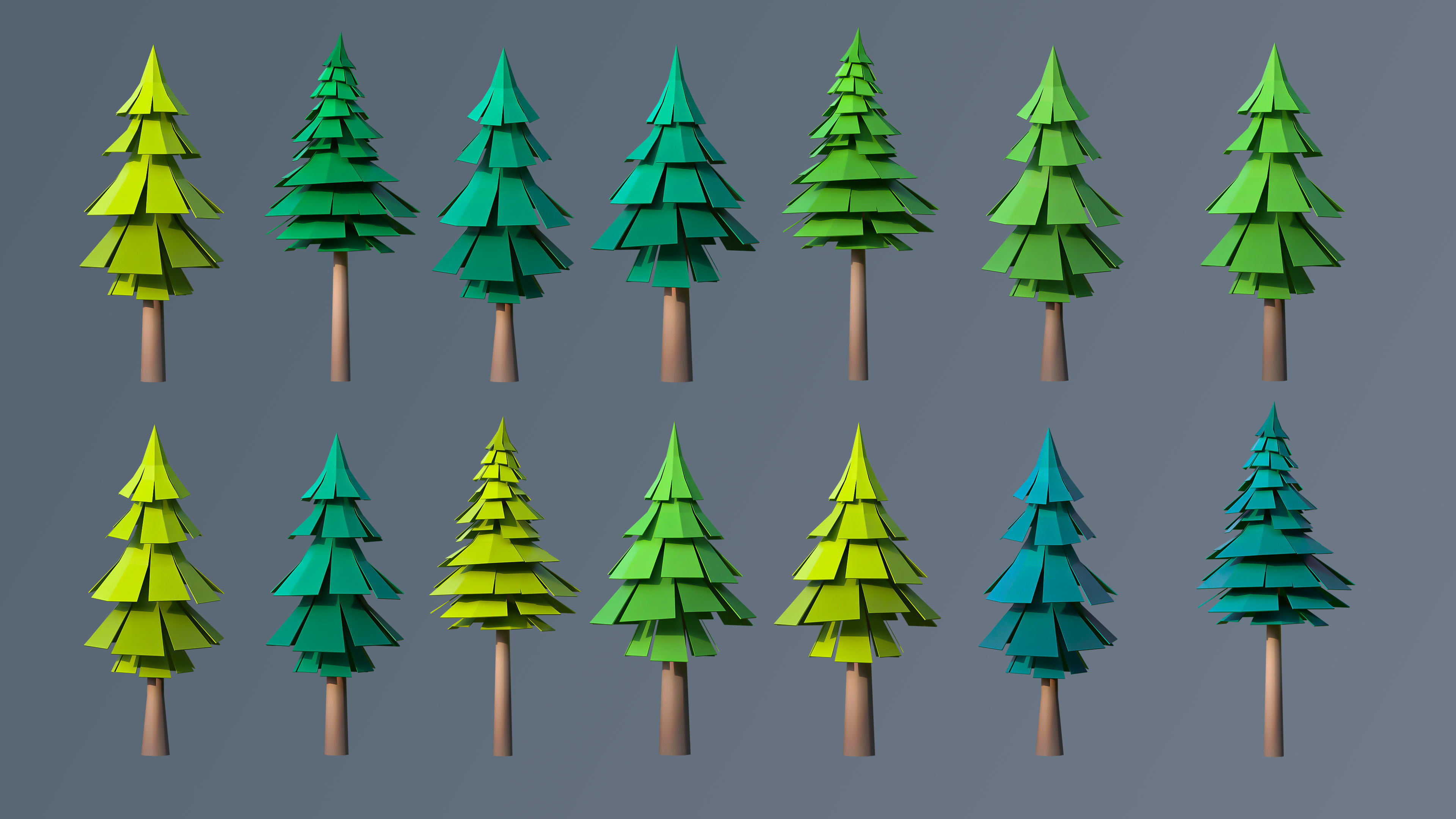 Vegetation 2 Low-poly 3D model_27