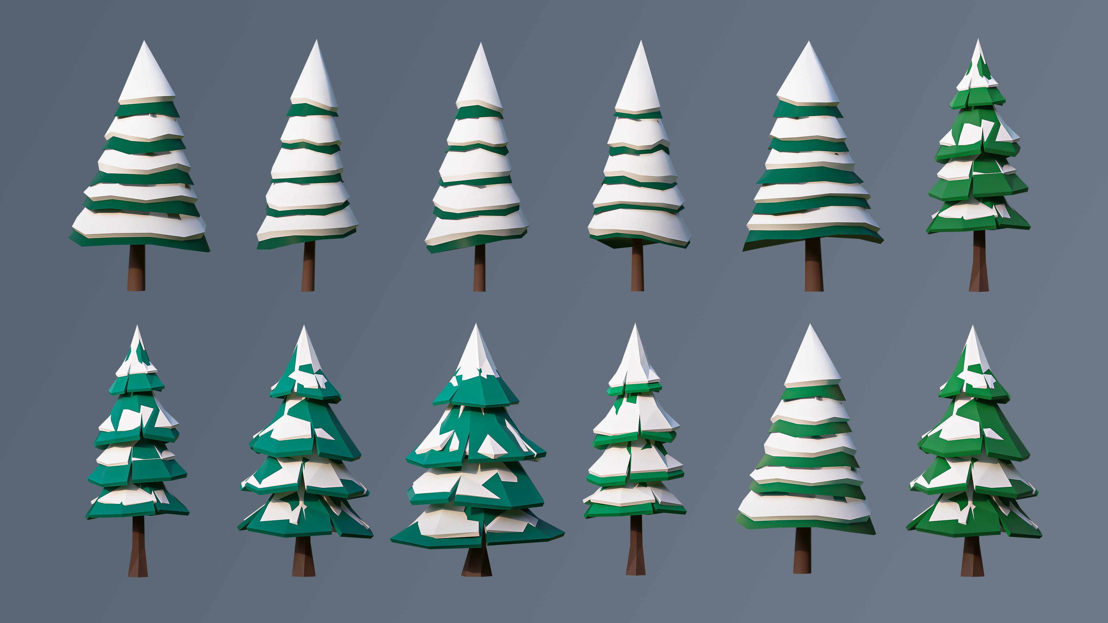 Vegetation 2 Low-poly 3D model_29