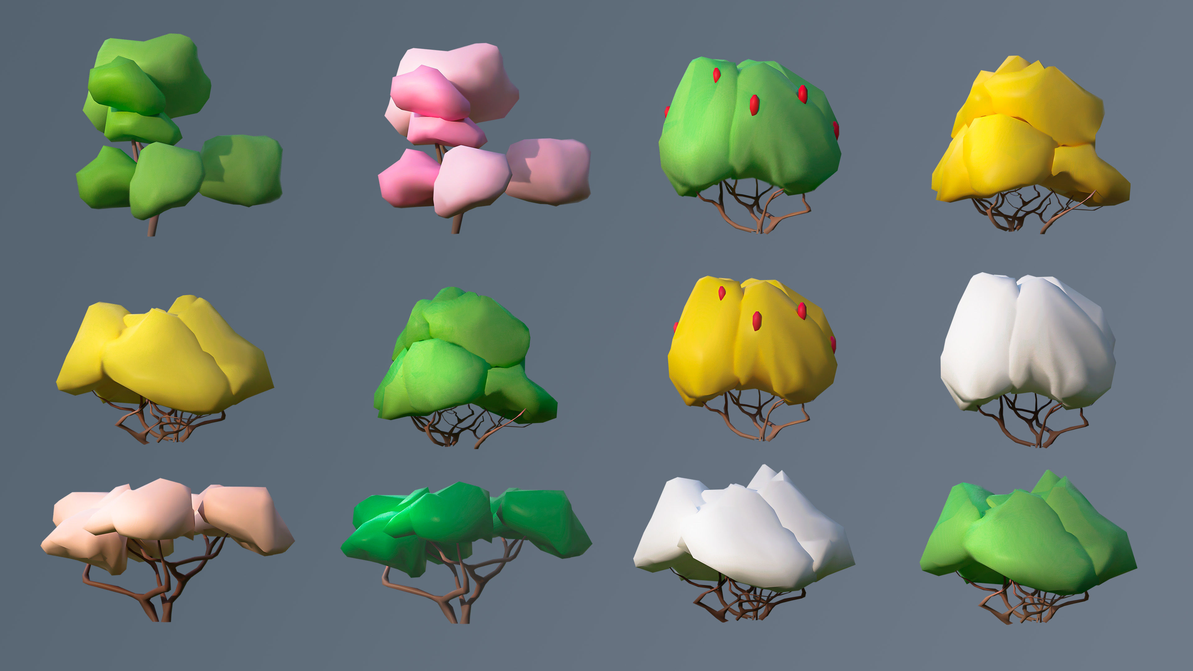 Vegetation 2 Low-poly 3D model_49
