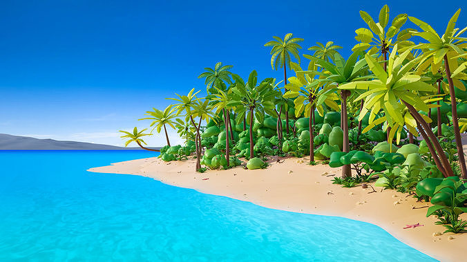 Vegetation Low-poly 3D model 6
