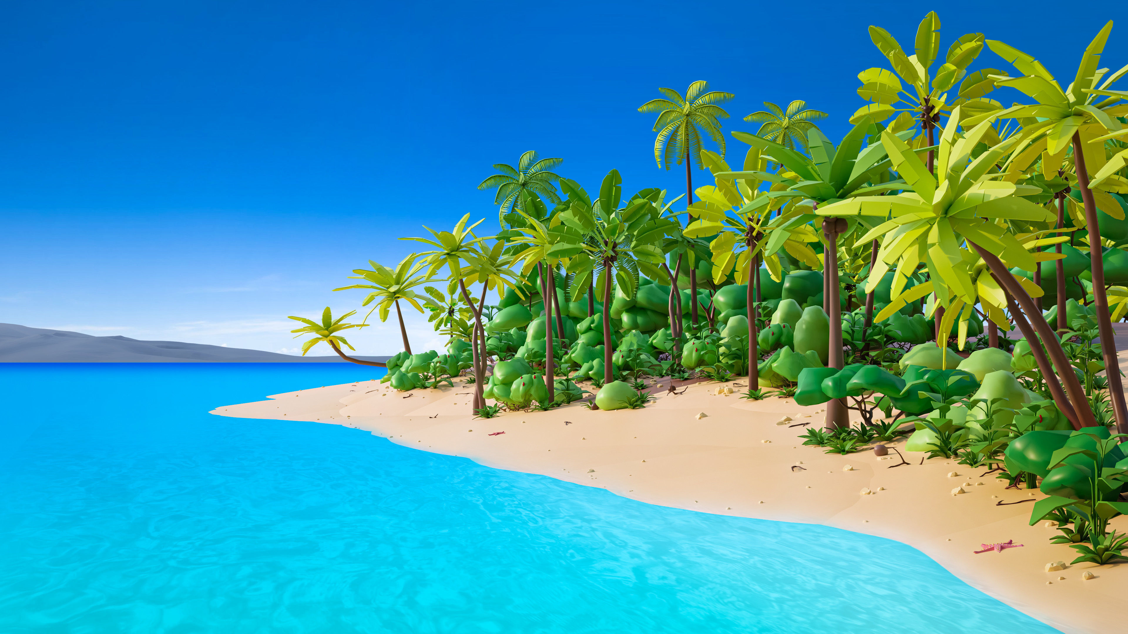 Vegetation 2 Low-poly 3D model_5