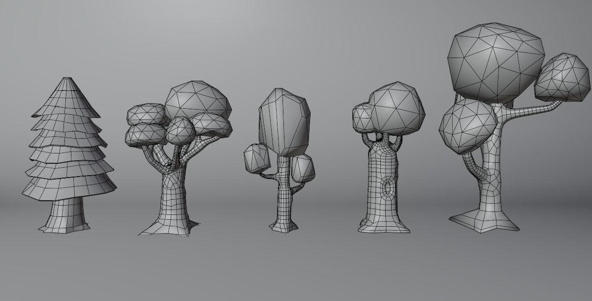 Low Poly Stylized Trees Free low-poly 3D model_1