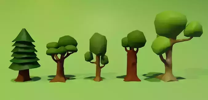 Low Poly Stylized Trees Free low-poly 3D model