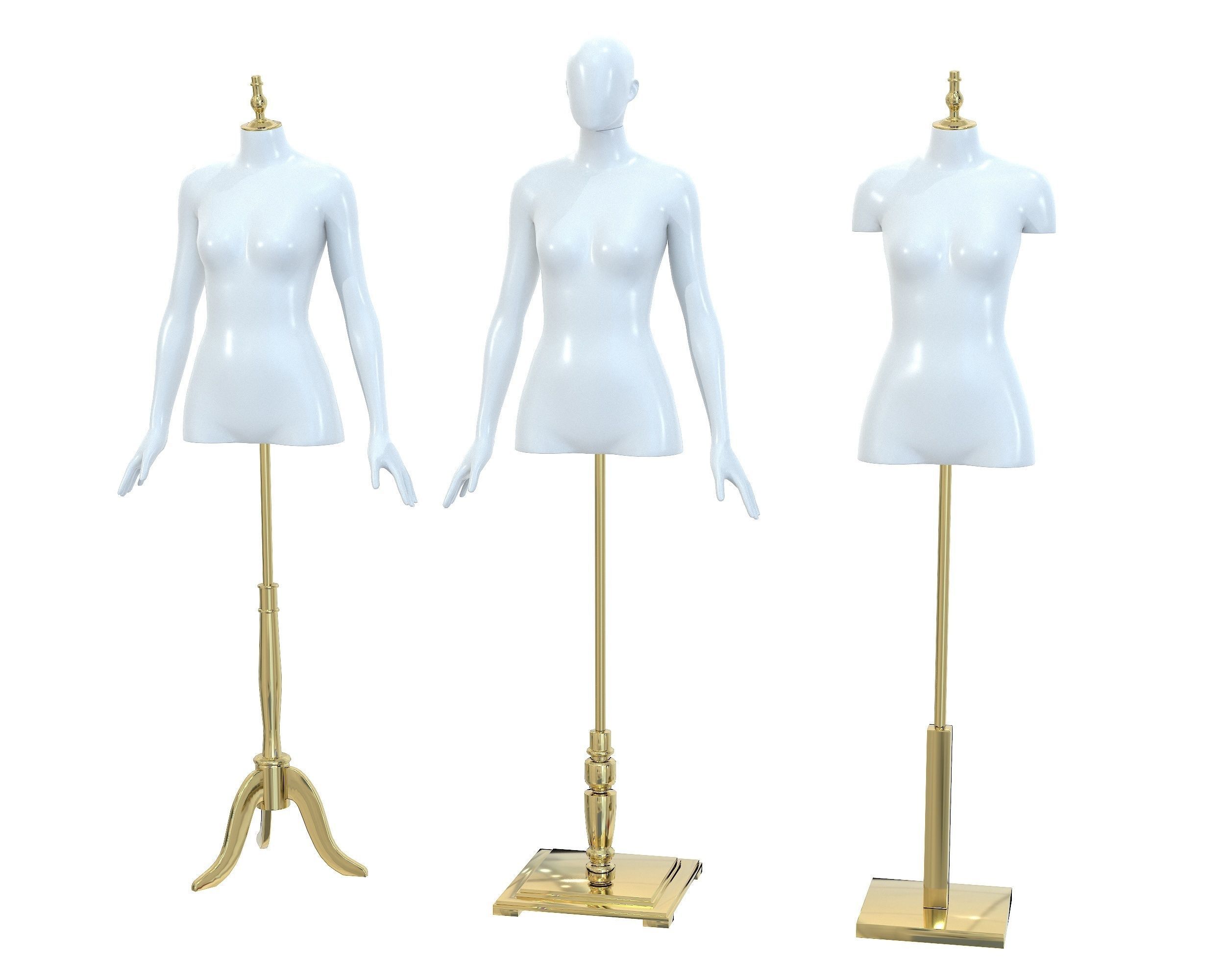Mannequin Woman Stand Model For Shop Low-poly 3D model_15