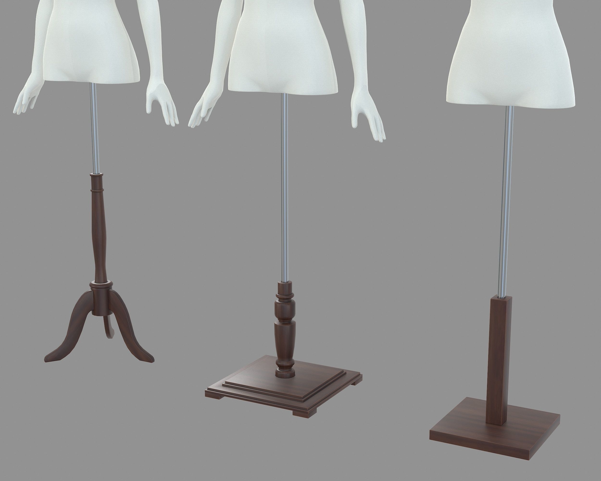 Mannequin Woman Stand Model For Shop Low-poly 3D model_11