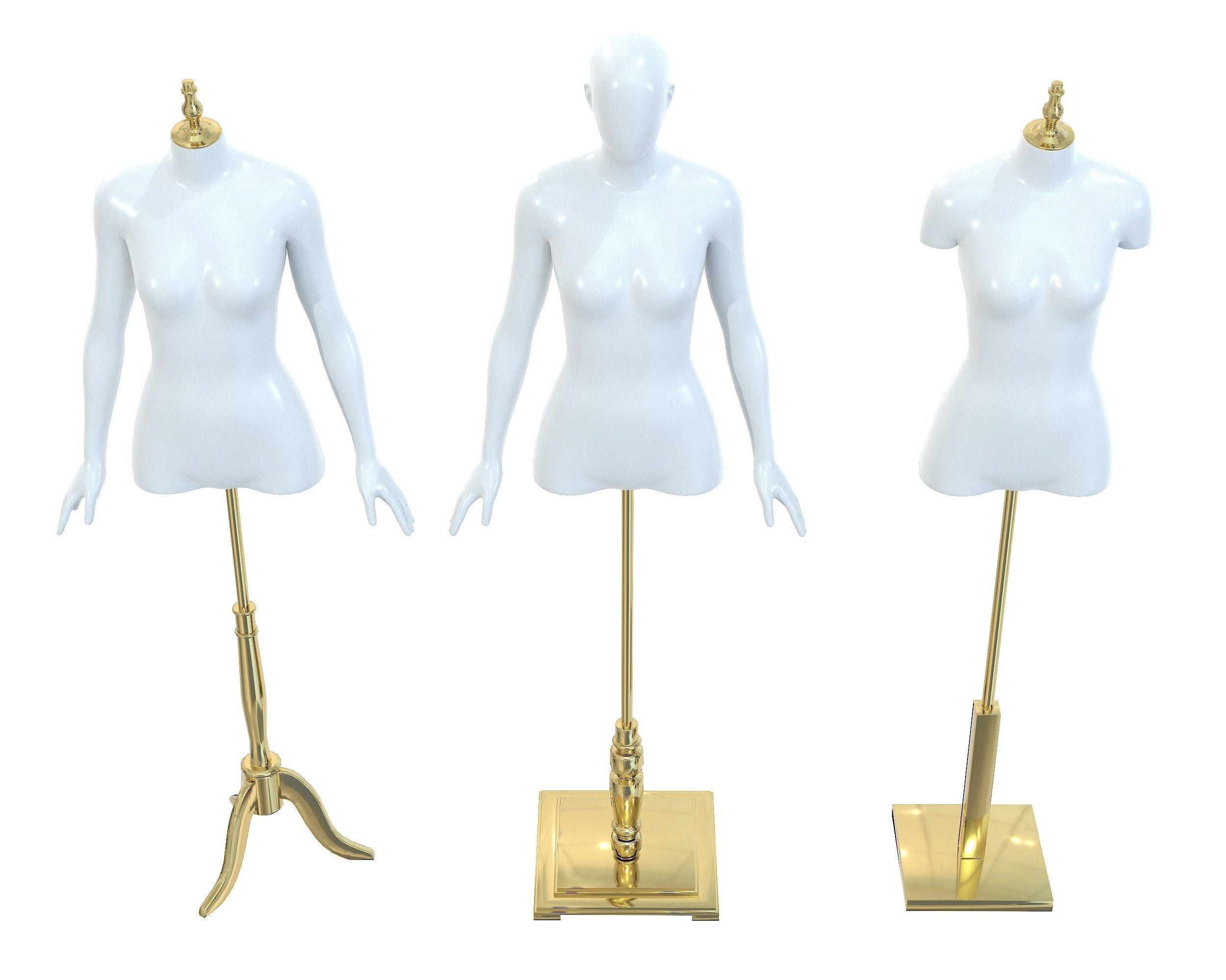 Mannequin Woman Stand Model For Shop Low-poly 3D model_18