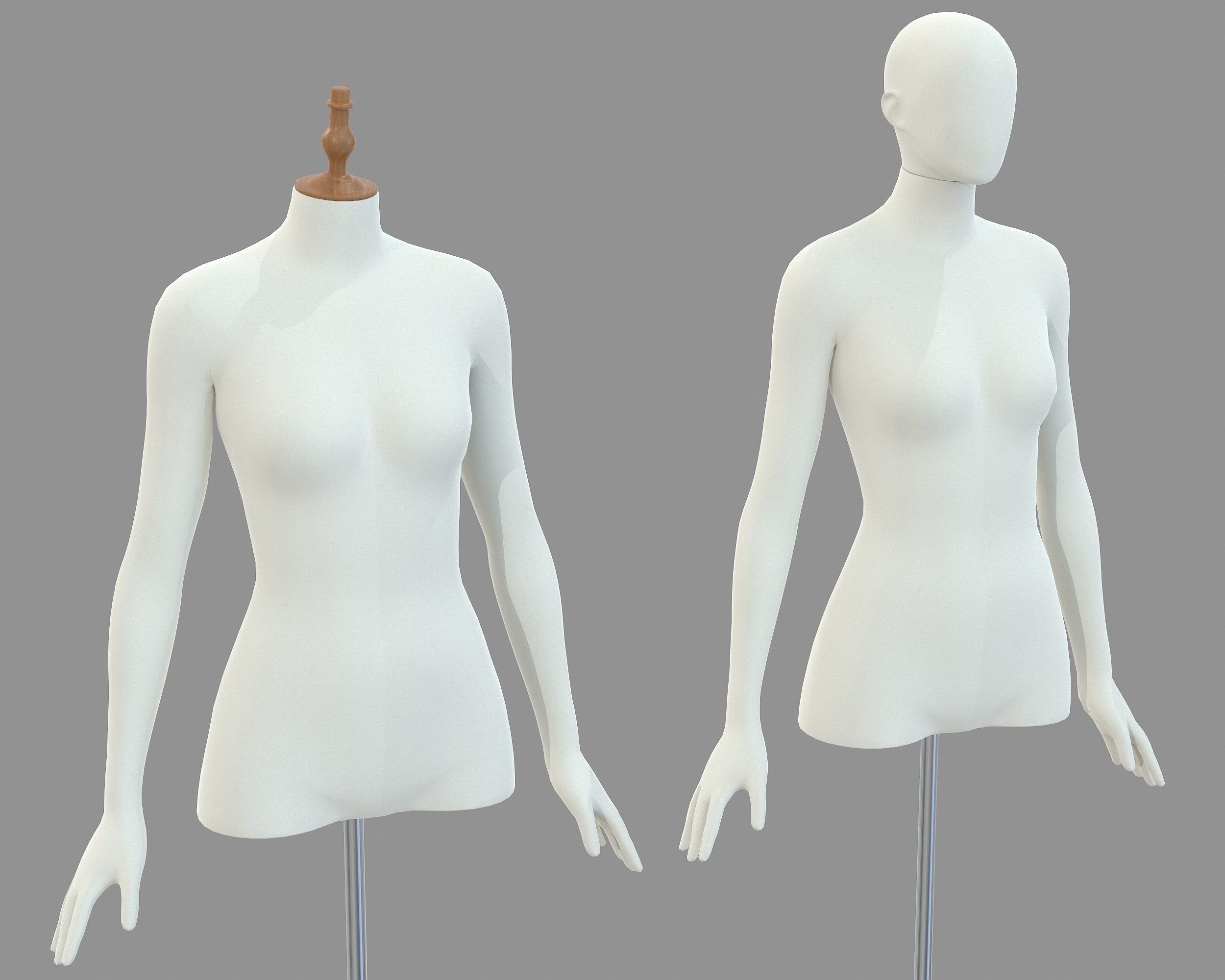 Mannequin Woman Stand Model For Shop Low-poly 3D model_13