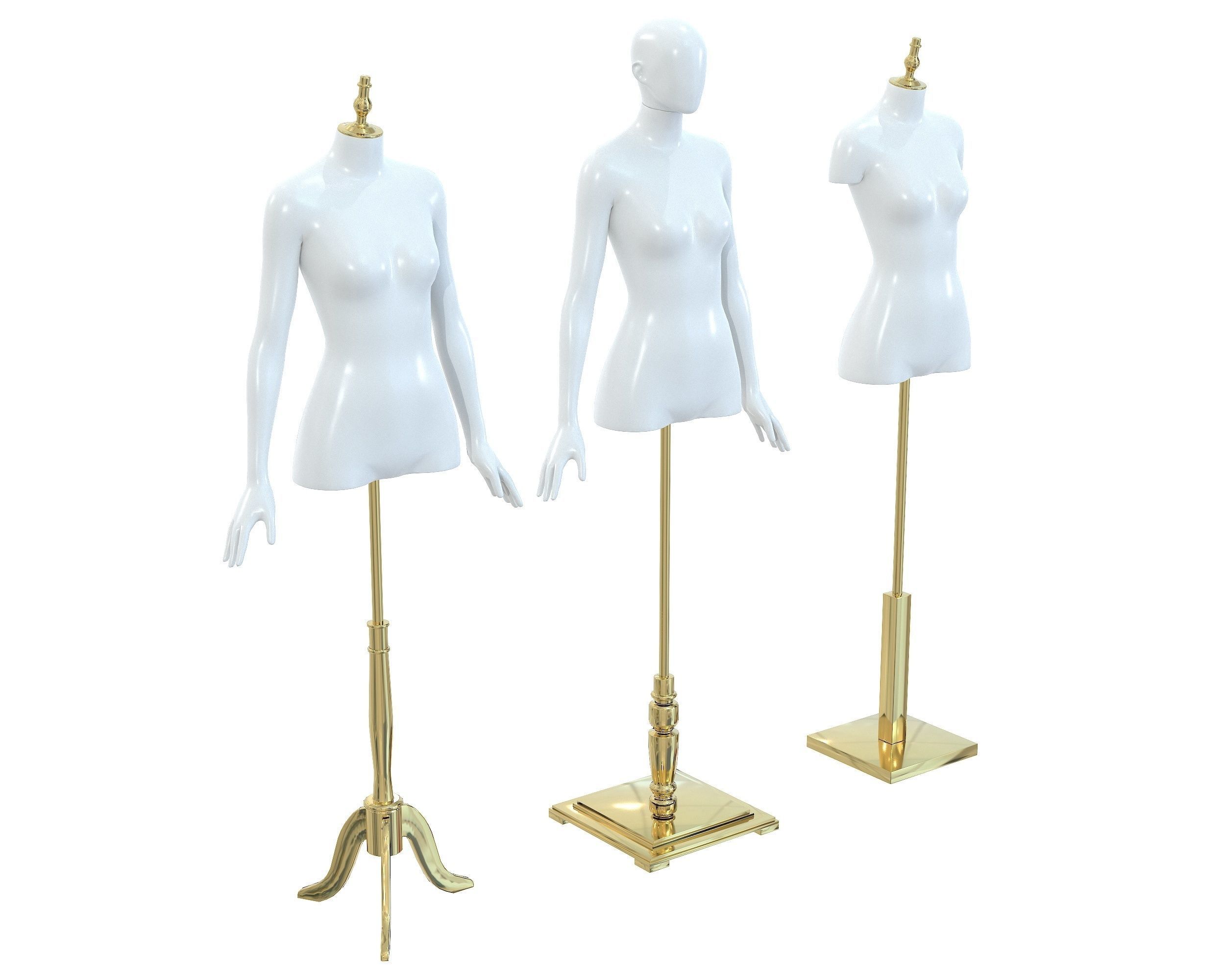 Mannequin Woman Stand Model For Shop Low-poly 3D model_17