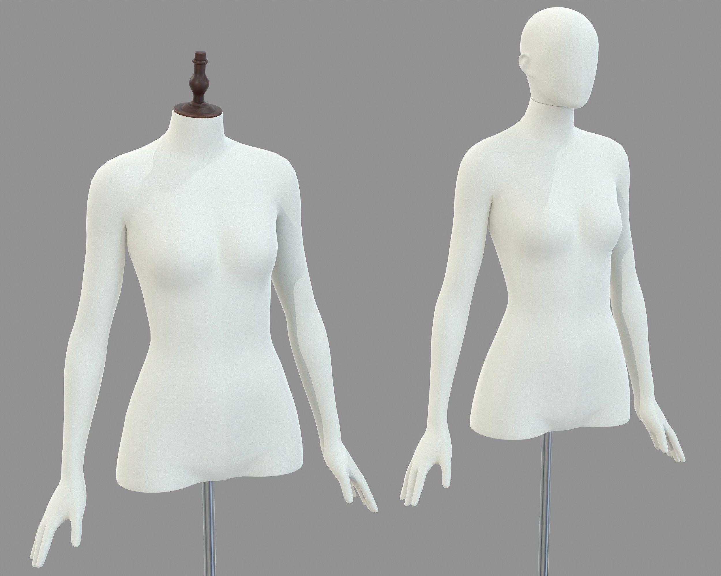Mannequin Woman Stand Model For Shop Low-poly 3D model_14