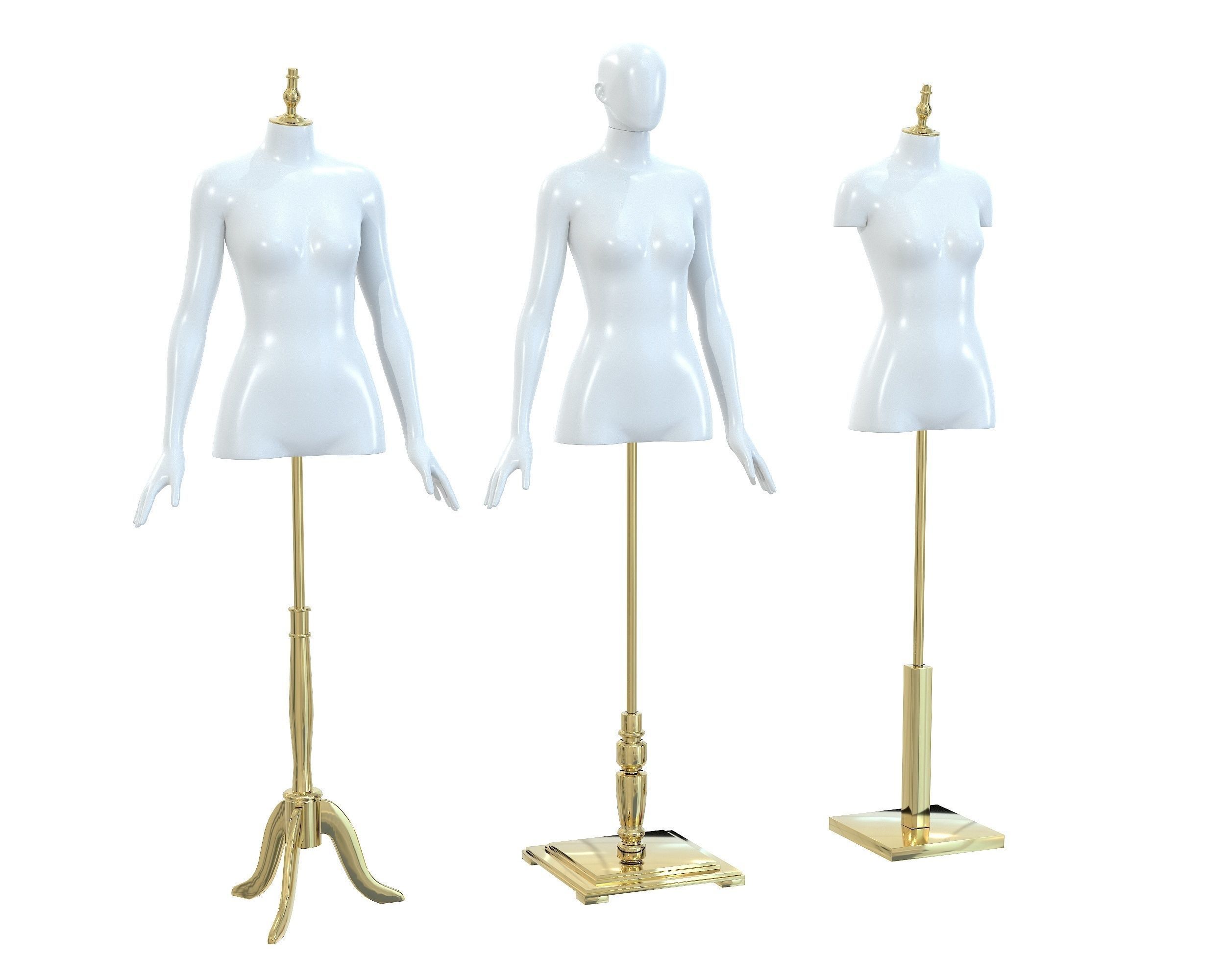Mannequin Woman Stand Model For Shop Low-poly 3D model_2