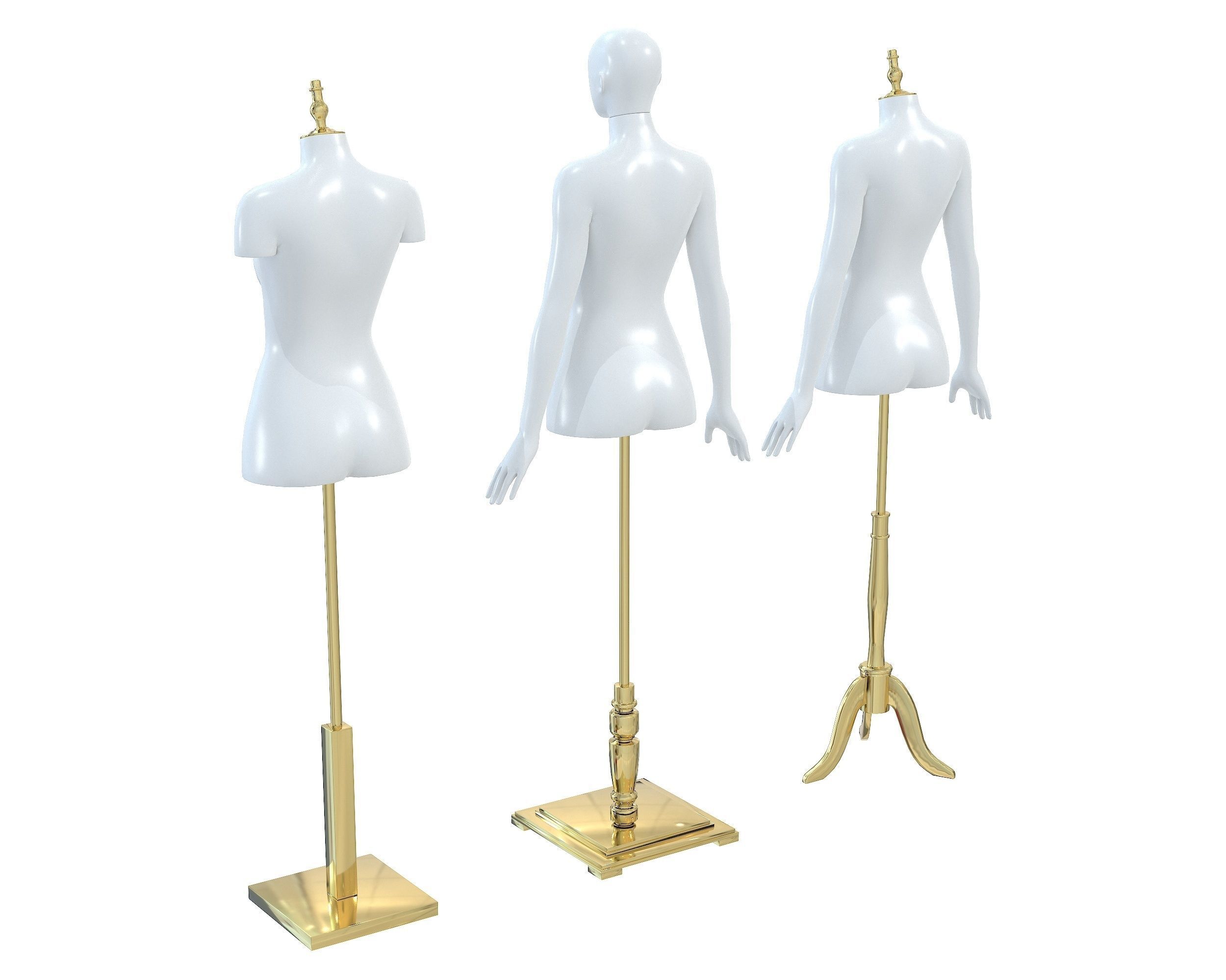 Mannequin Woman Stand Model For Shop Low-poly 3D model_16
