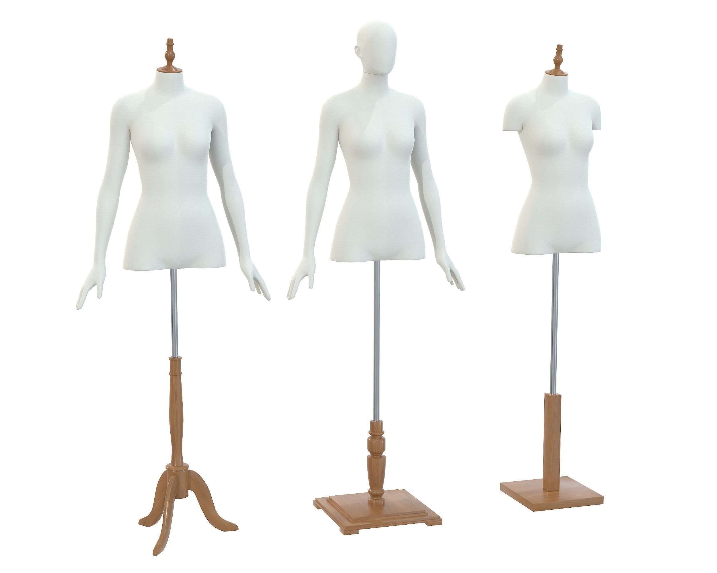 Mannequin Woman Stand Model For Shop Low-poly 3D model_1