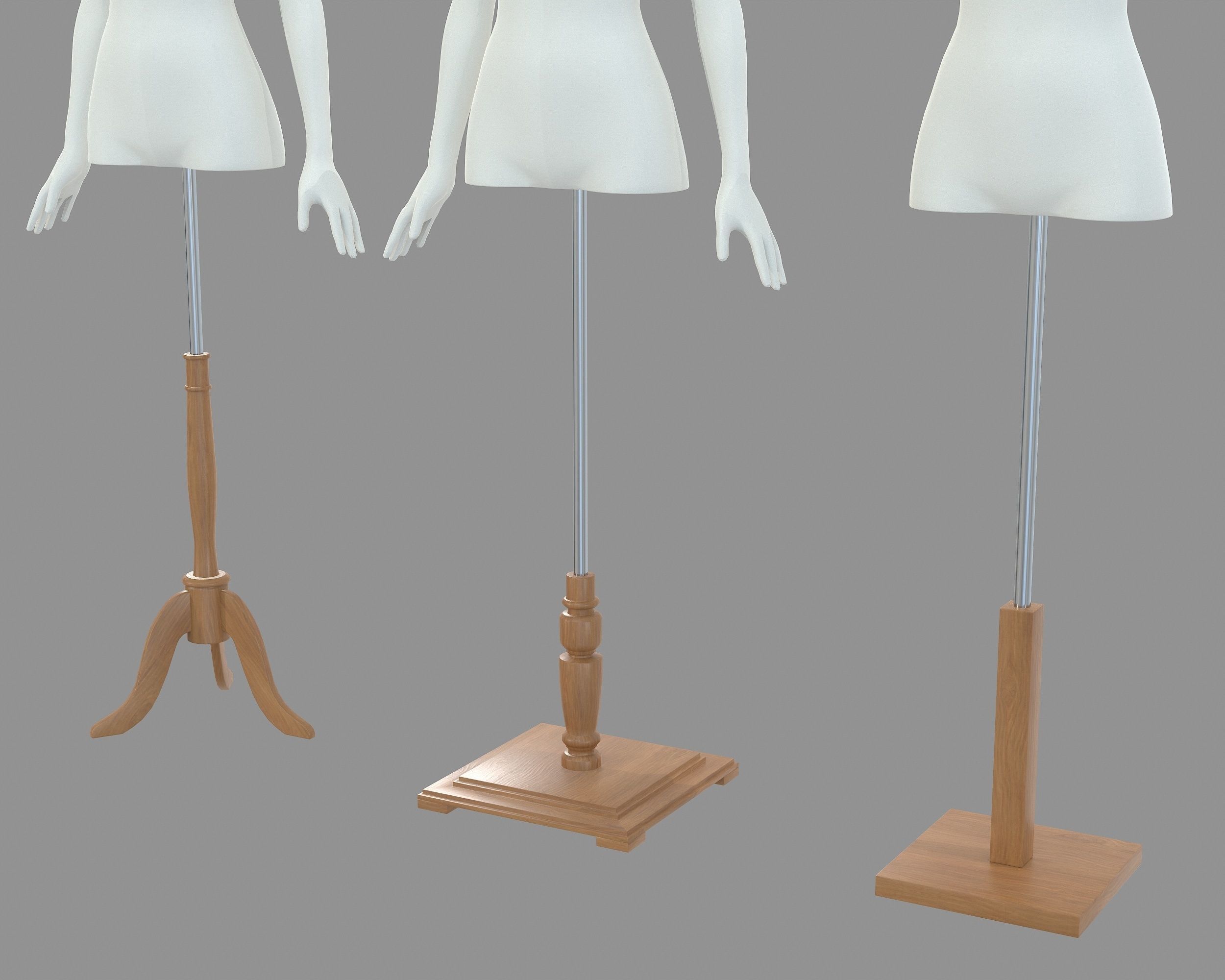Mannequin Woman Stand Model For Shop Low-poly 3D model_12