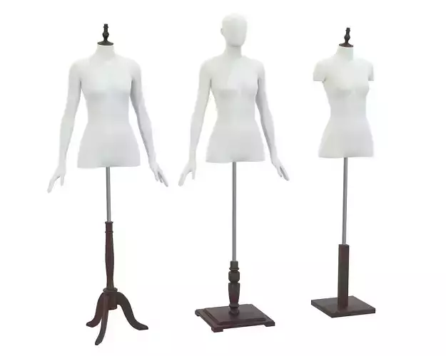 Mannequin Woman Stand Model For Shop Low-poly 3D model