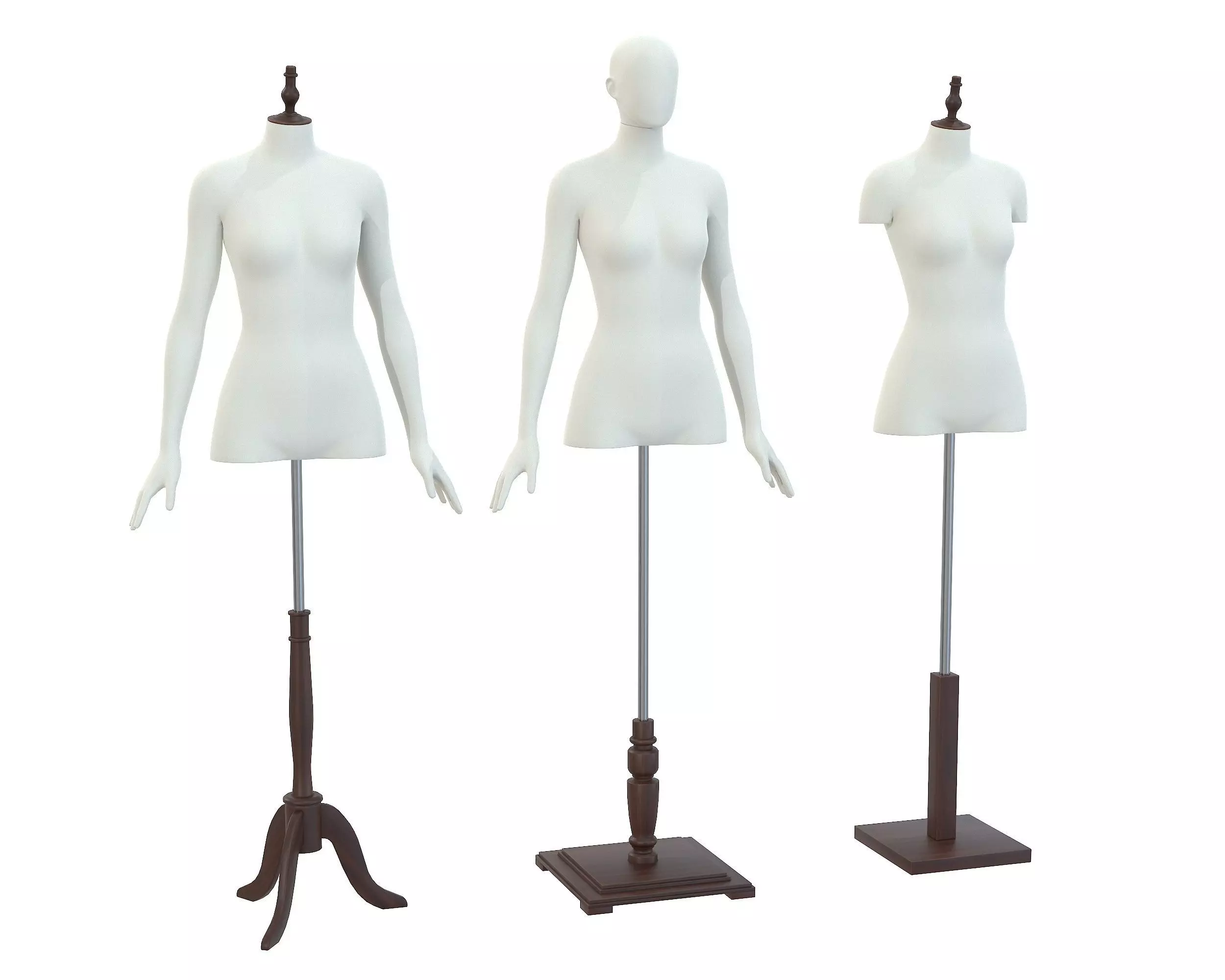 Mannequin Woman Stand Model For Shop Low-poly 3D model_0
