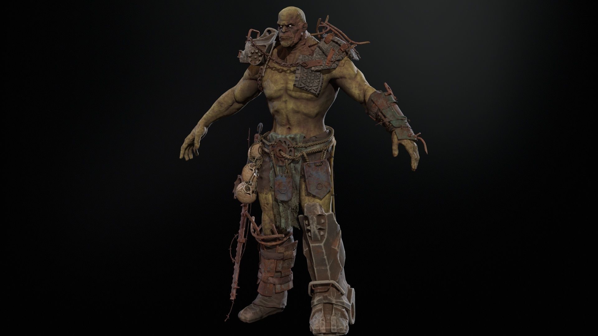 SuperZombie5 for pack Low-poly 3D model_8