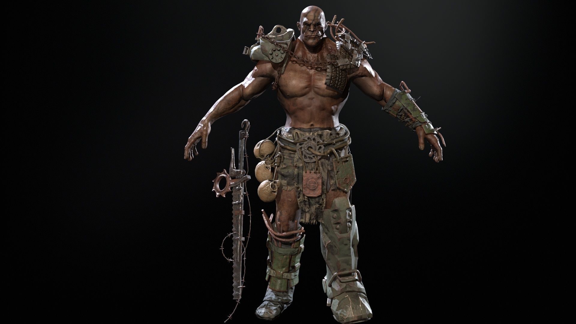 SuperZombie5 for pack Low-poly 3D model_14