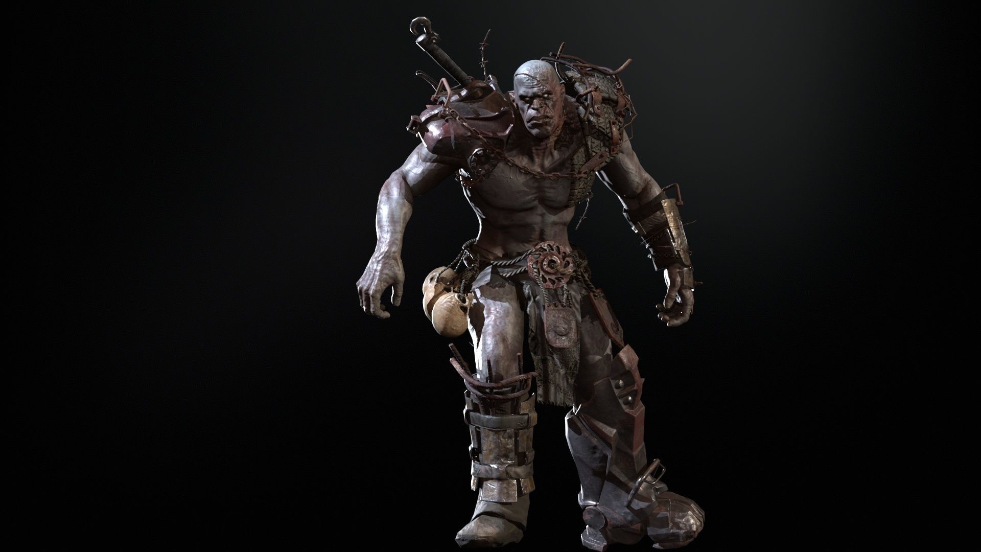 SuperZombie5 for pack Low-poly 3D model_21