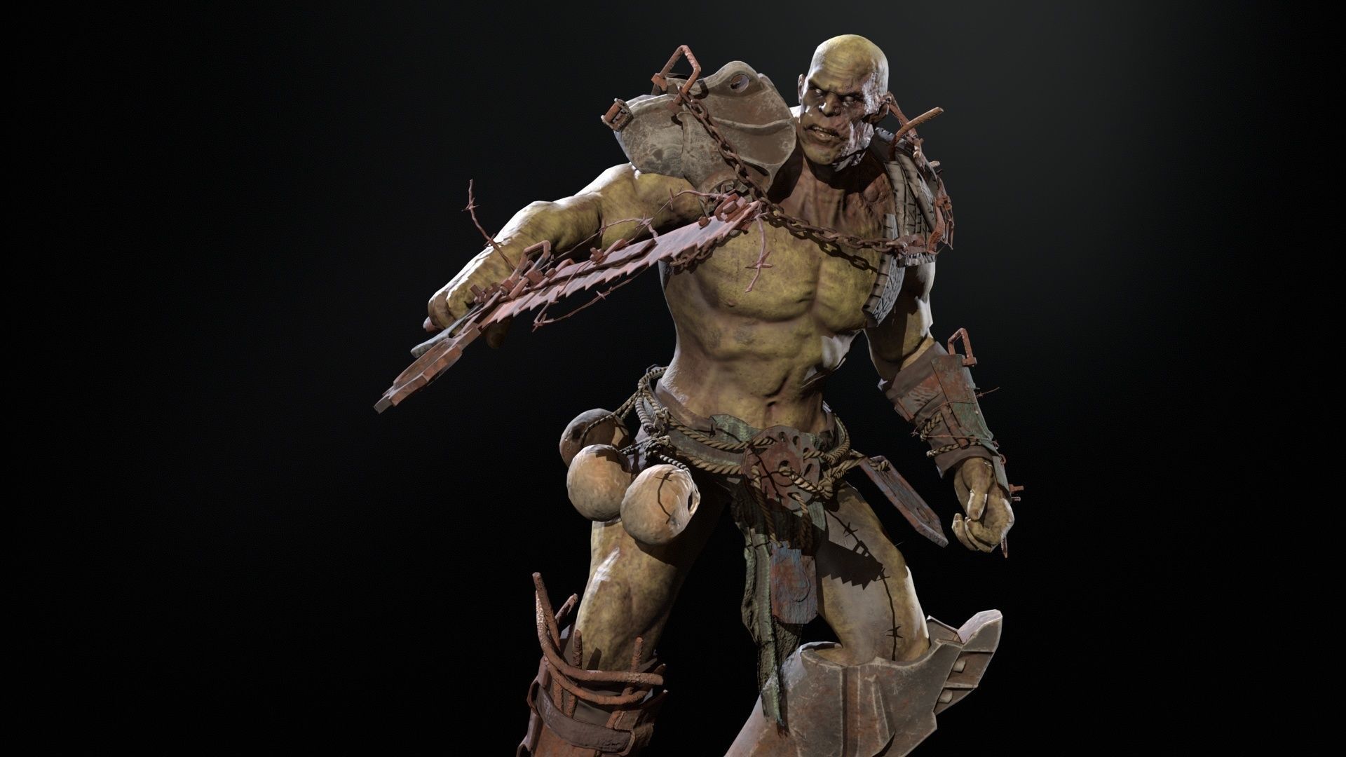 SuperZombie5 for pack Low-poly 3D model_36