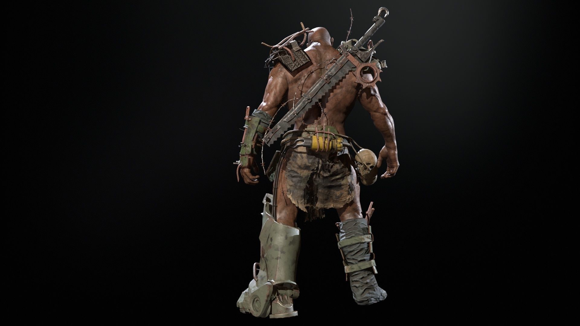 SuperZombie5 for pack Low-poly 3D model_30