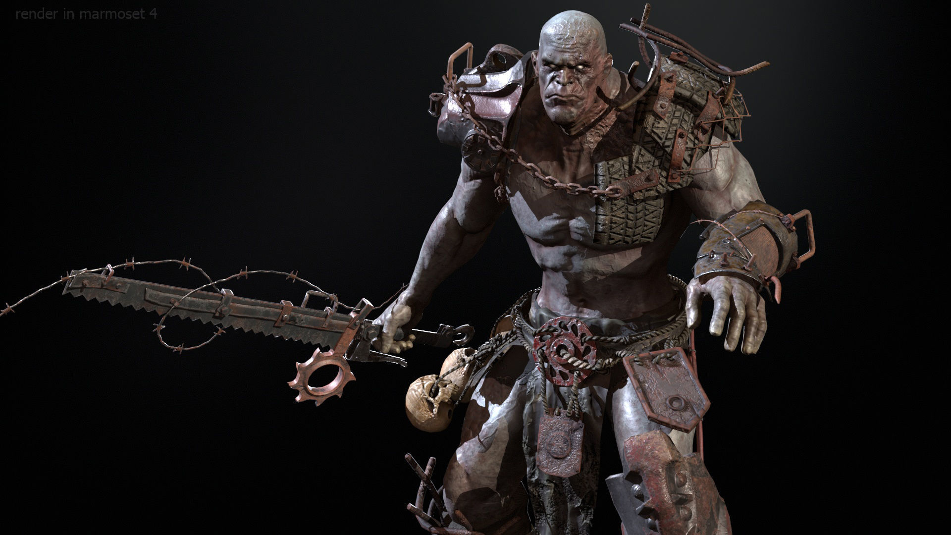 SuperZombie5 for pack Low-poly 3D model_3