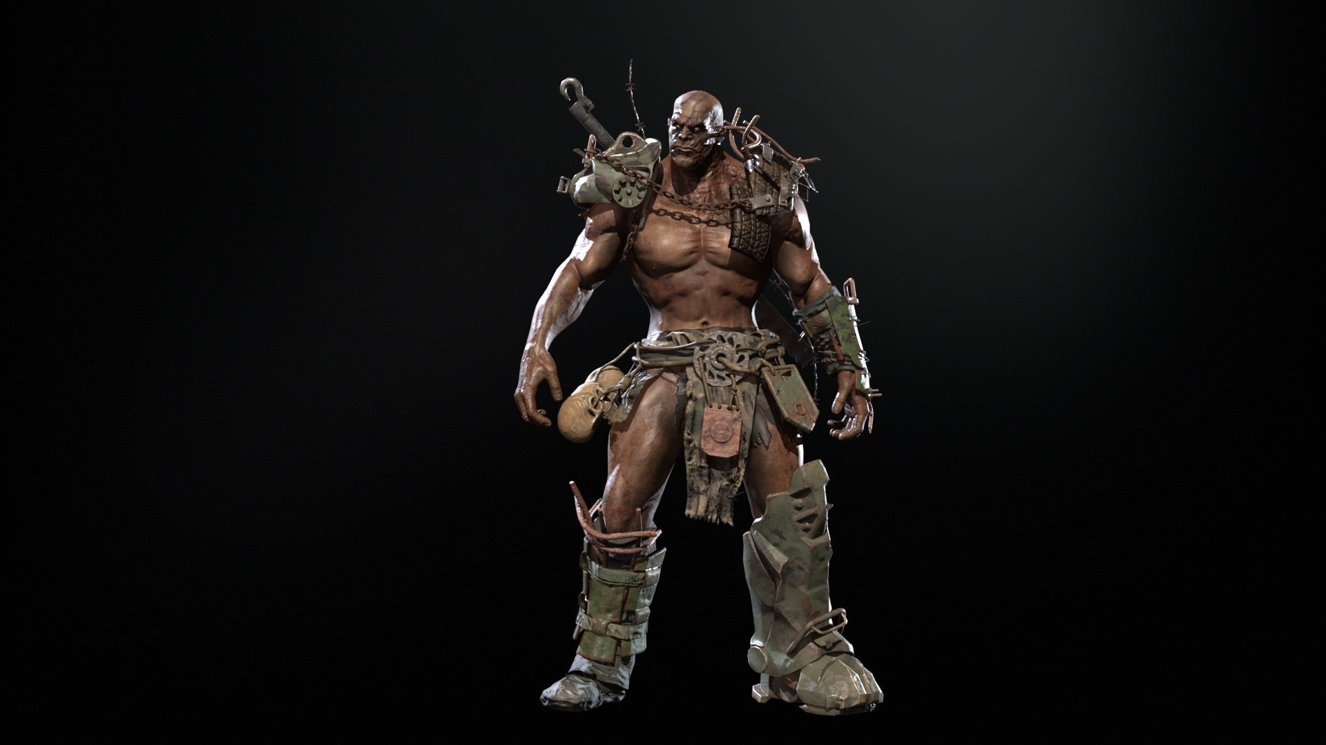 SuperZombie5 for pack Low-poly 3D model_31