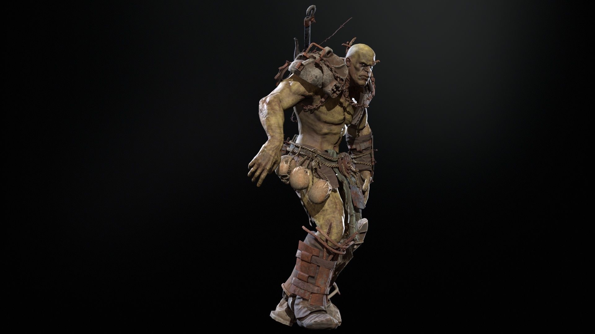 SuperZombie5 for pack Low-poly 3D model_37