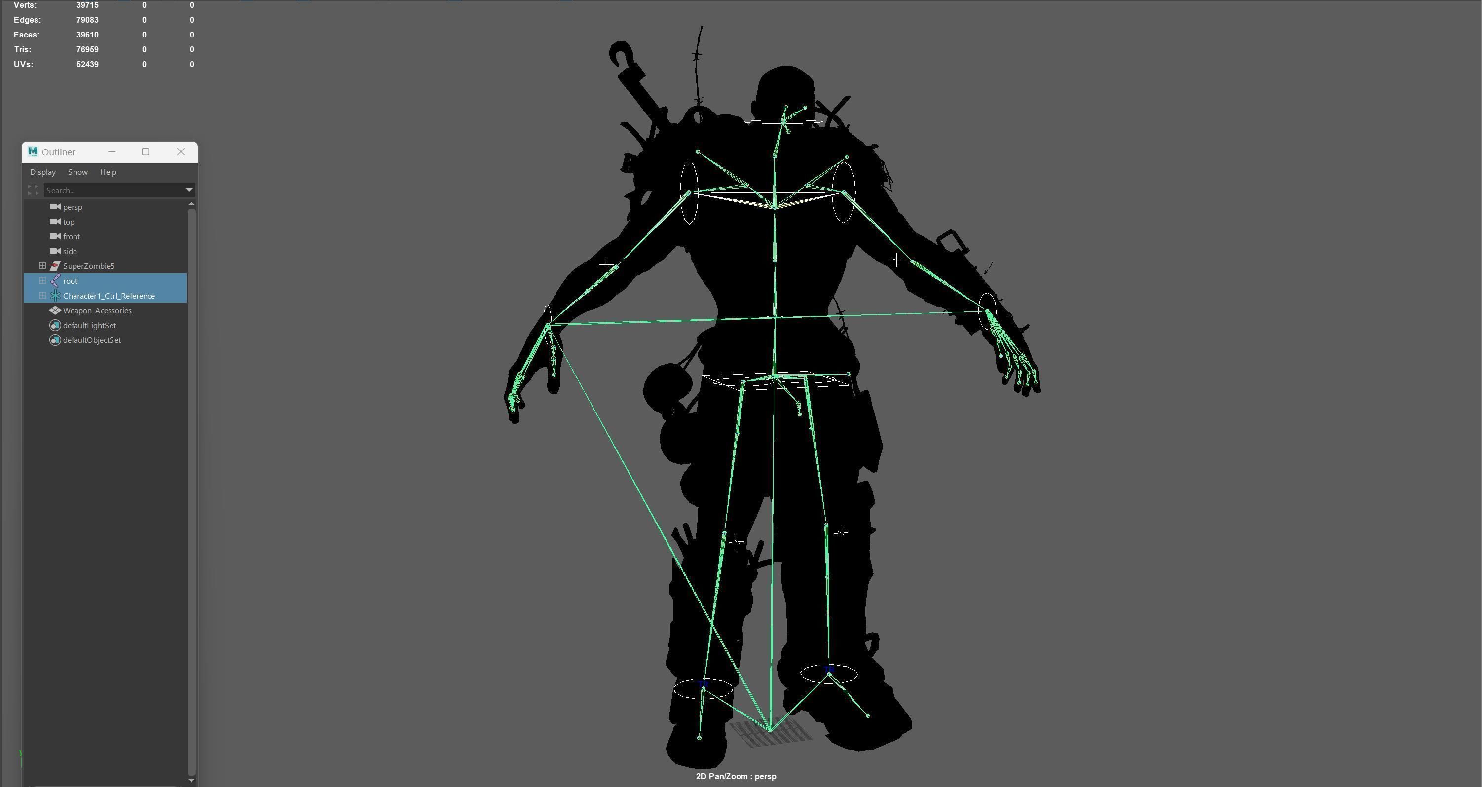 SuperZombie5 for pack Low-poly 3D model_41