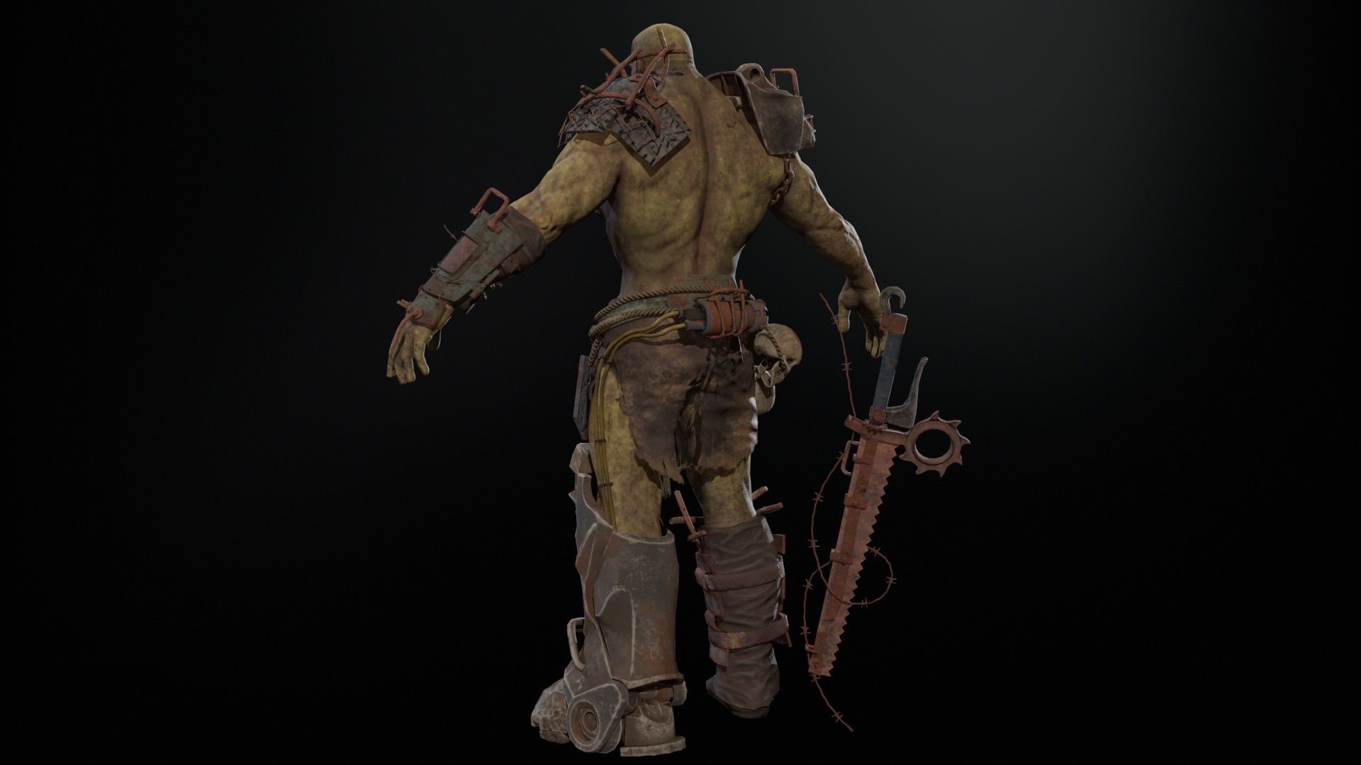 SuperZombie5 for pack Low-poly 3D model_7