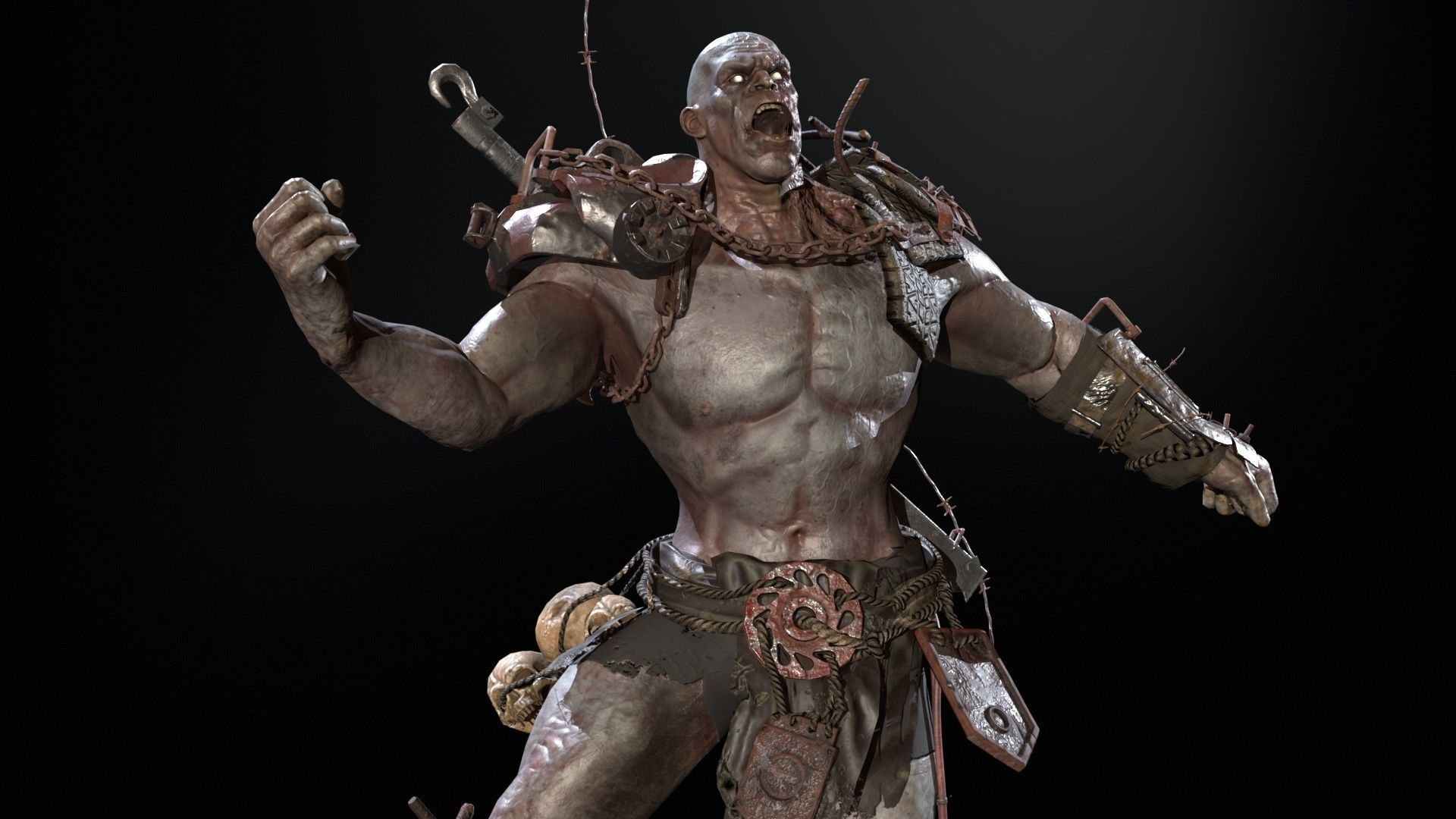 SuperZombie5 for pack Low-poly 3D model_25