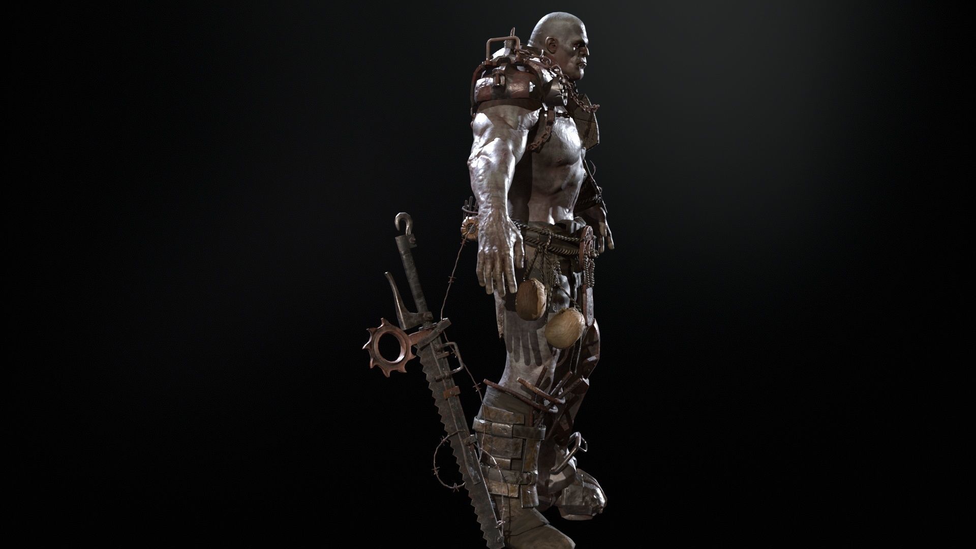 SuperZombie5 for pack Low-poly 3D model_12