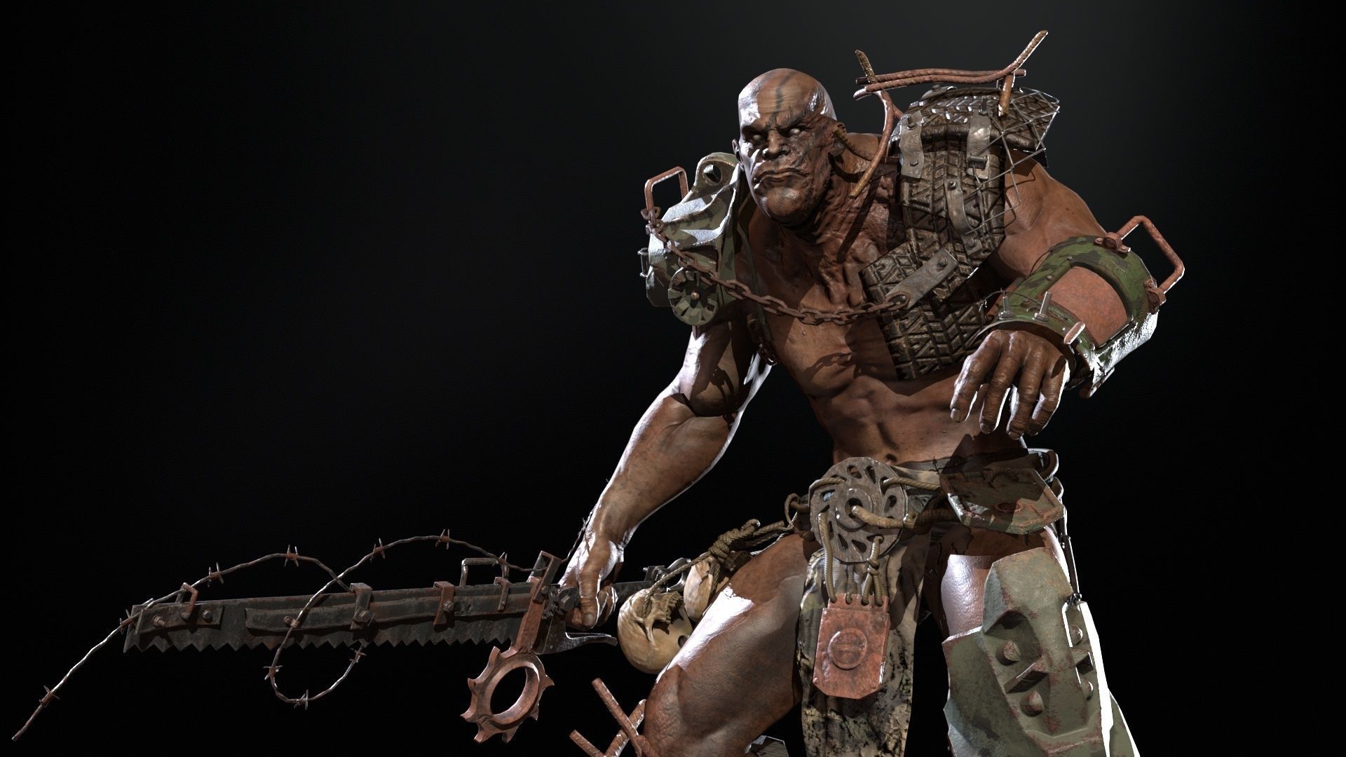 SuperZombie5 for pack Low-poly 3D model_28