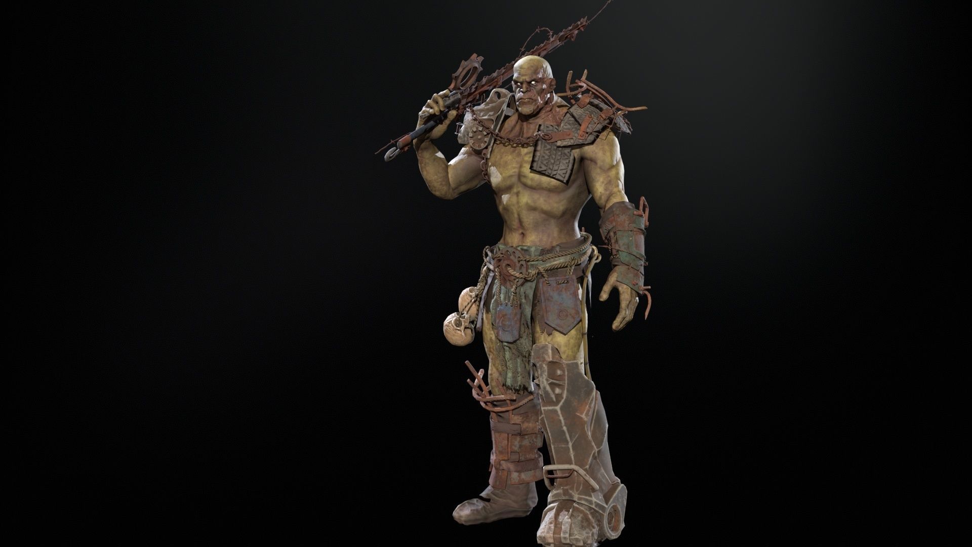 SuperZombie5 for pack Low-poly 3D model_34