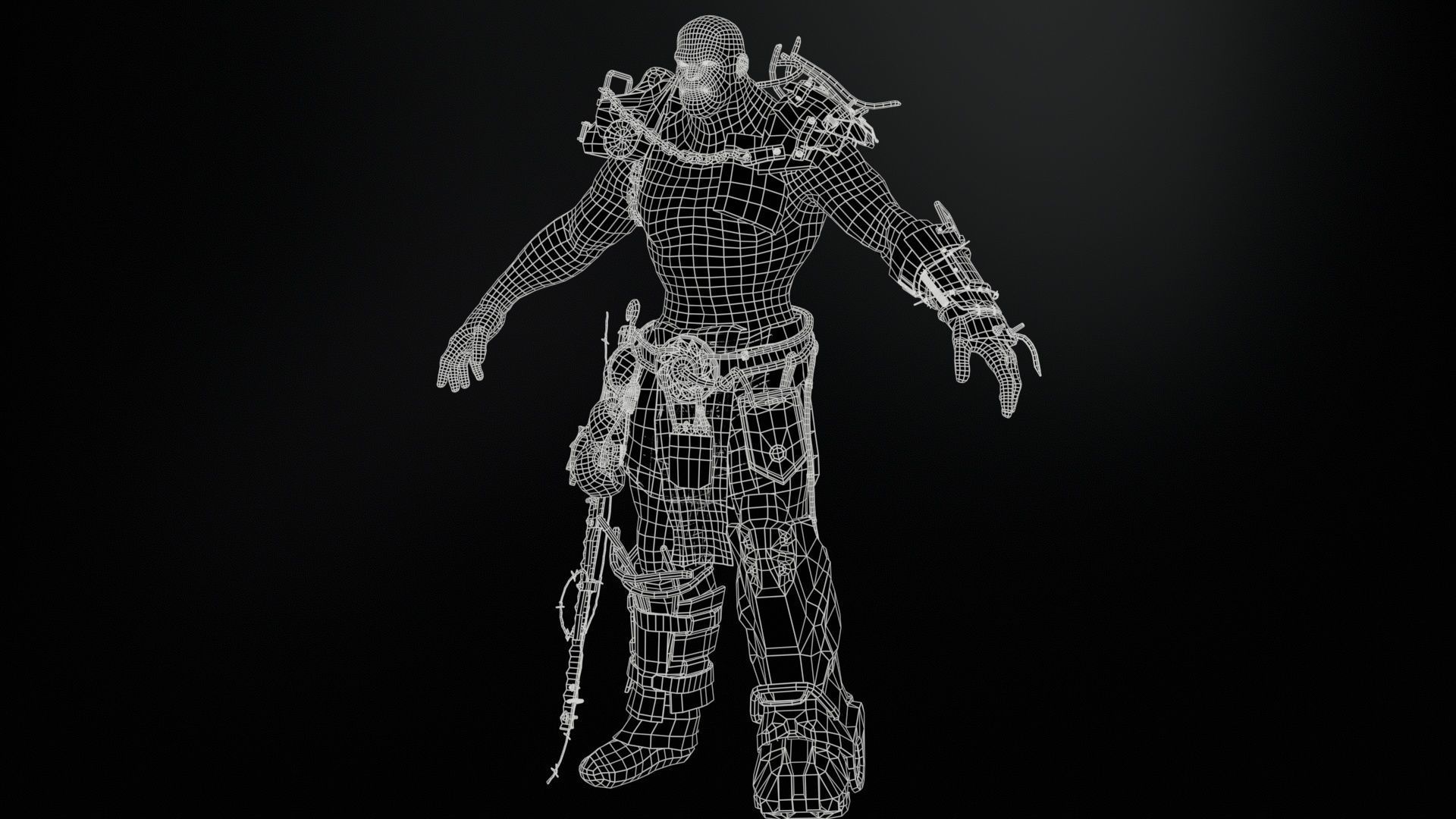 SuperZombie5 for pack Low-poly 3D model_9