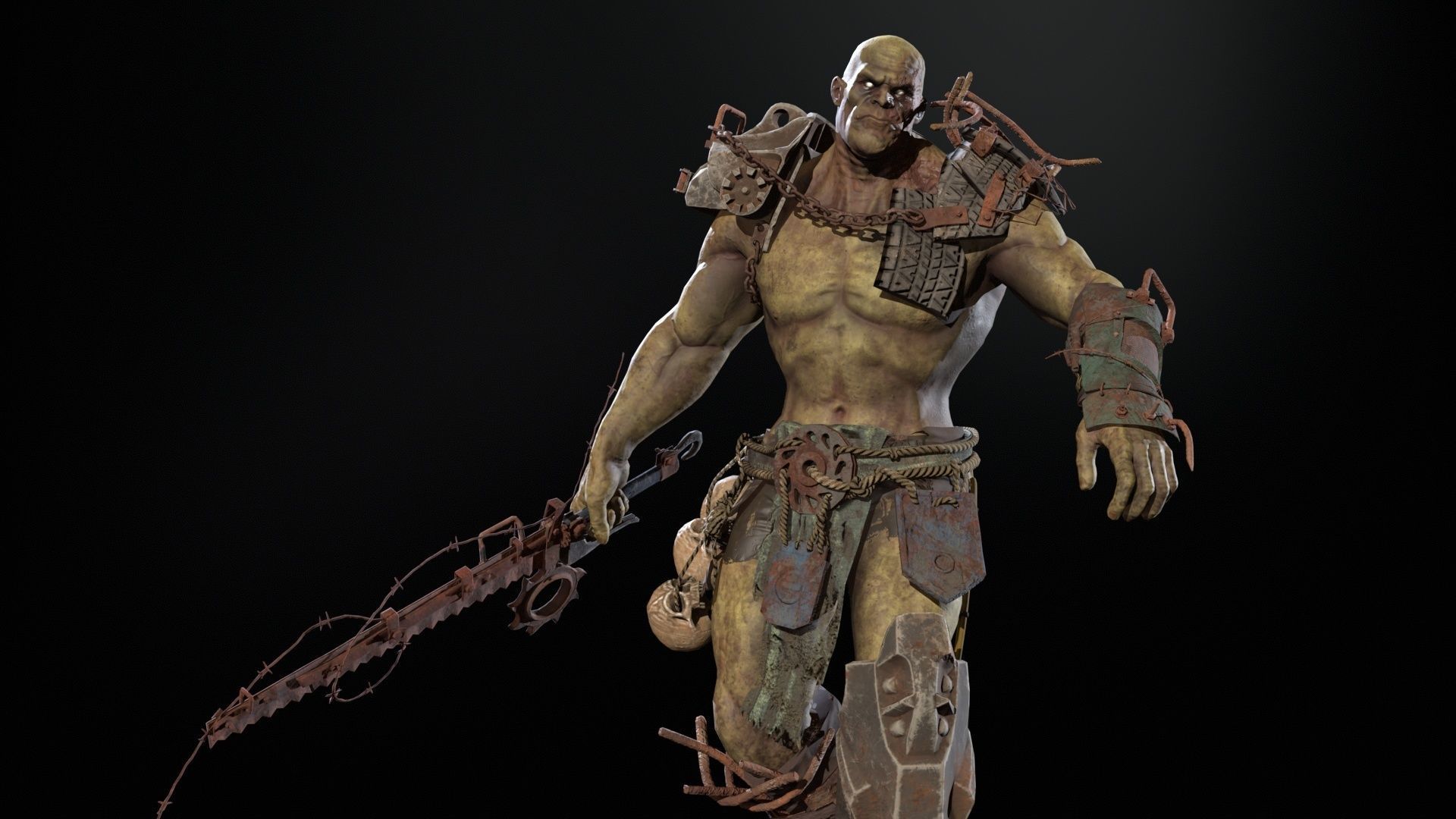 SuperZombie5 for pack Low-poly 3D model_35