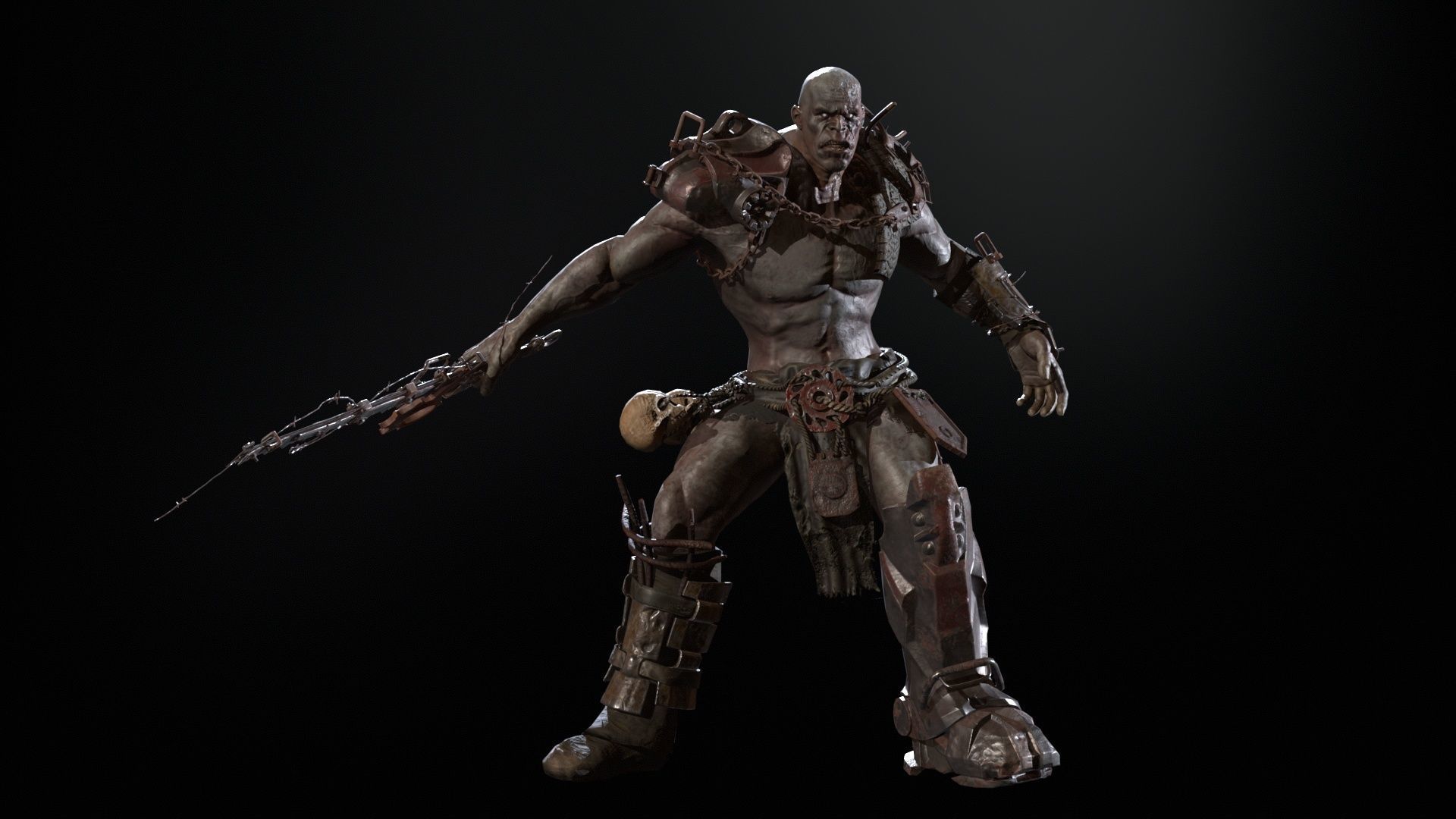 SuperZombie5 for pack Low-poly 3D model_16