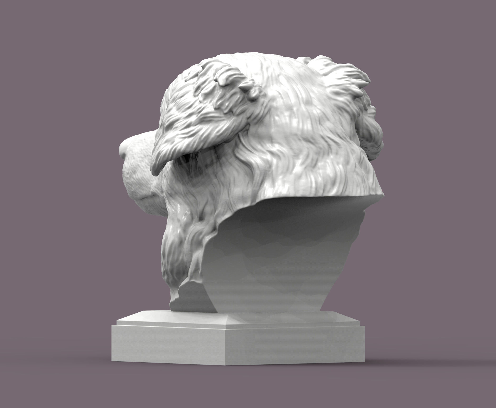 Australian shepherd bust 3D print model_3