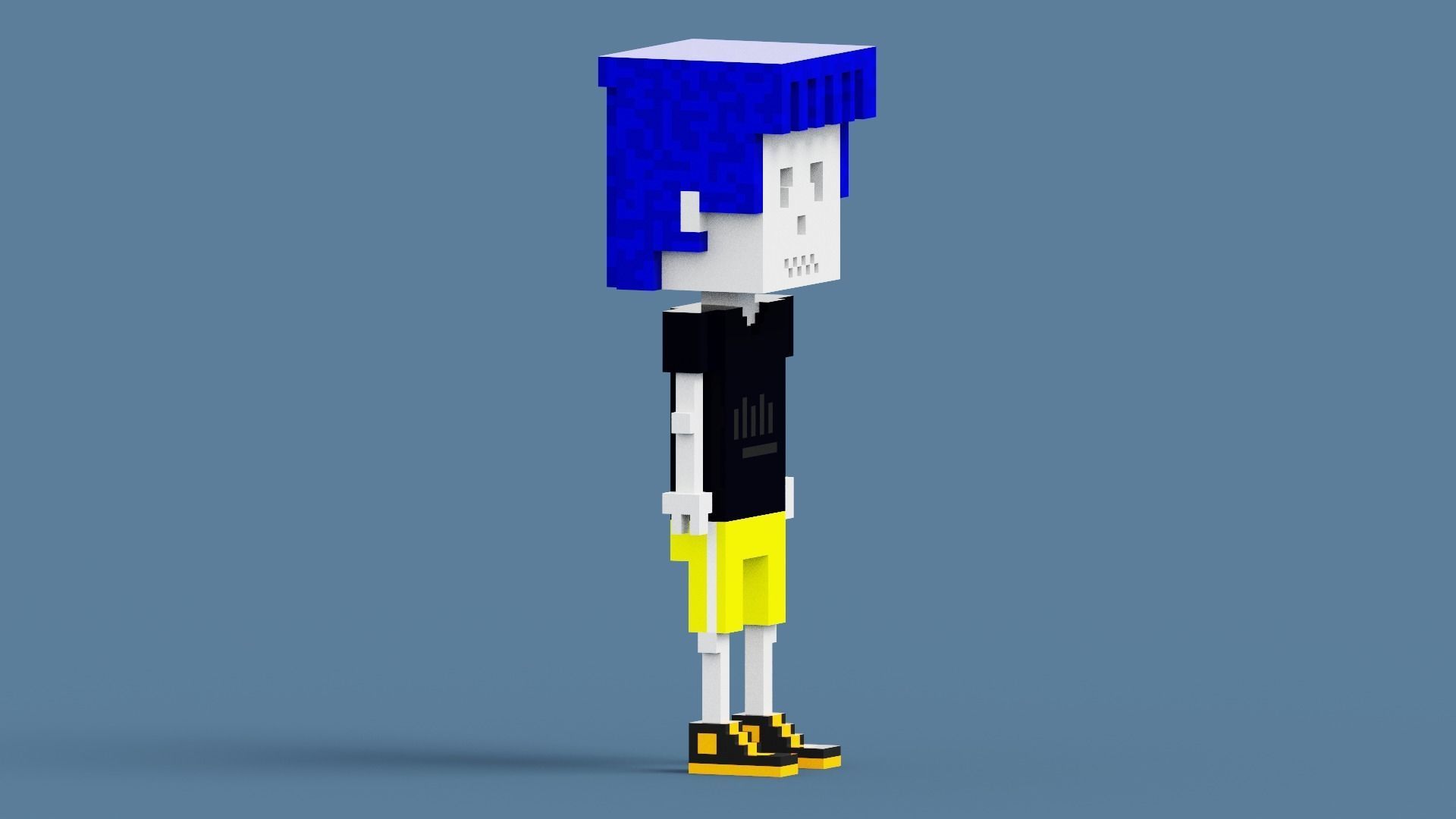Voxel Skeleton Low-poly 3D model_18